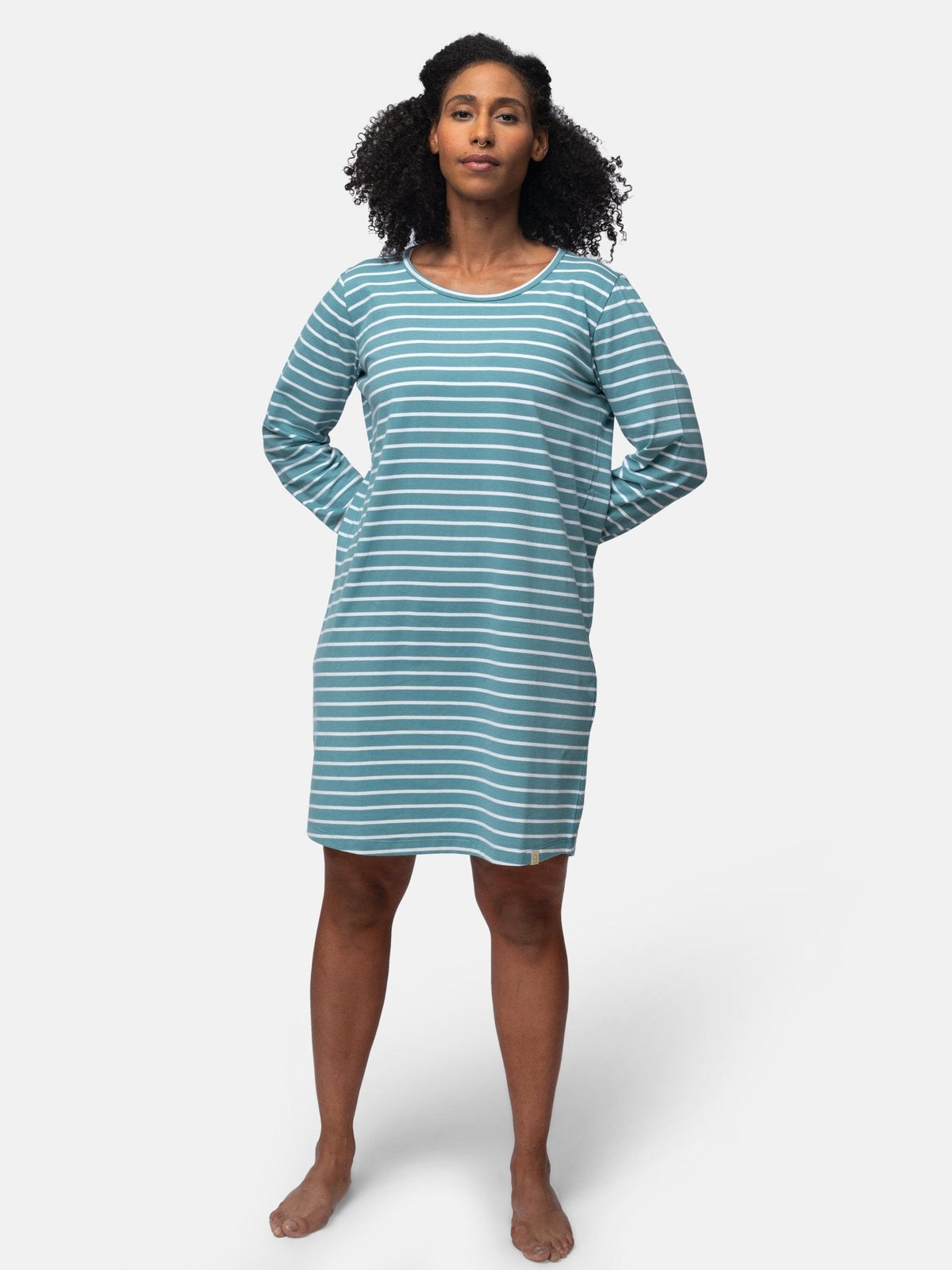 Bequemes Langarm Sleepshirt Ringel - loud + proud - G601-top-36