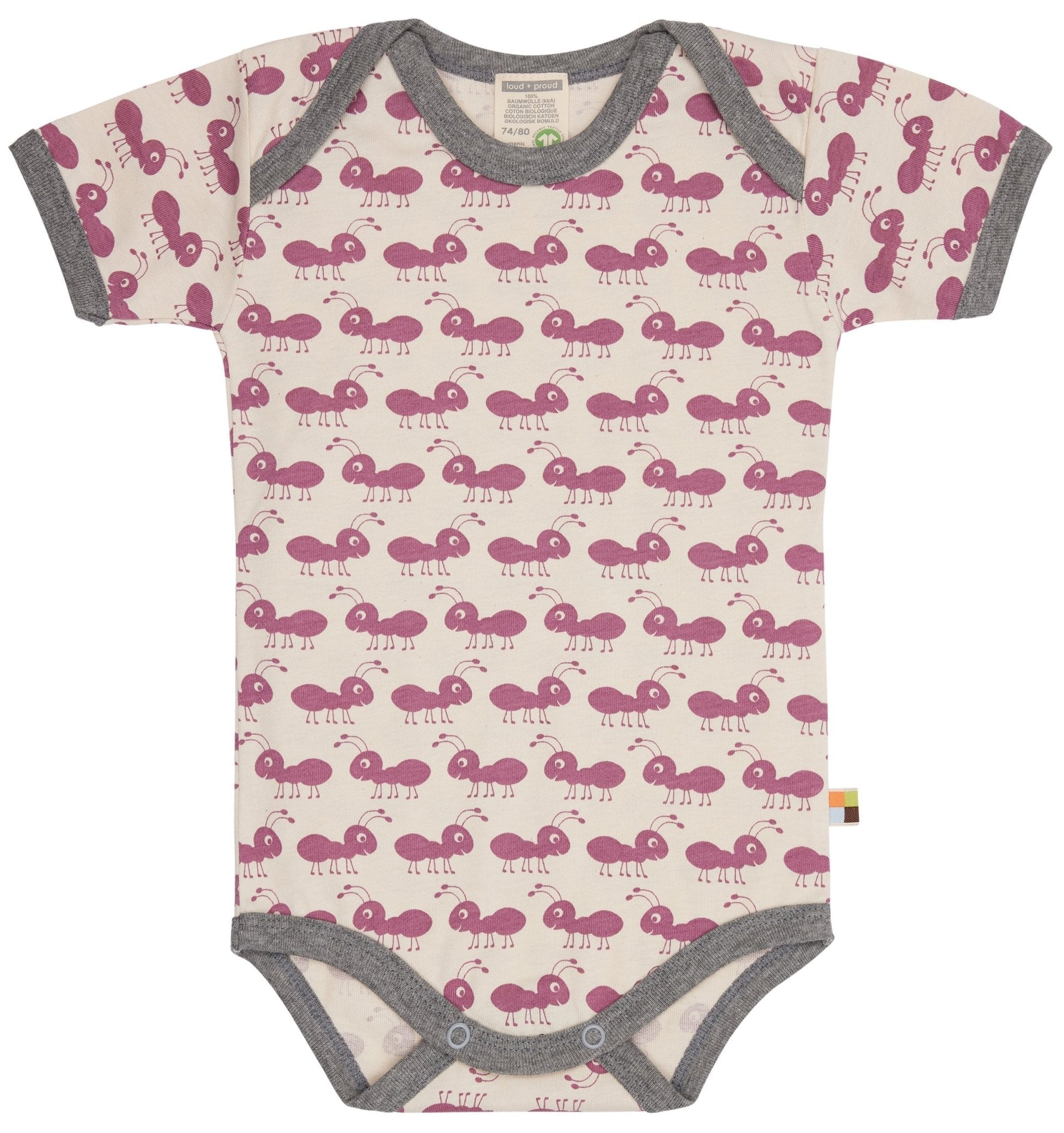 Body Kurzarm mit Druck Ameisen - loud + proud - 2074 - grp - 50/56