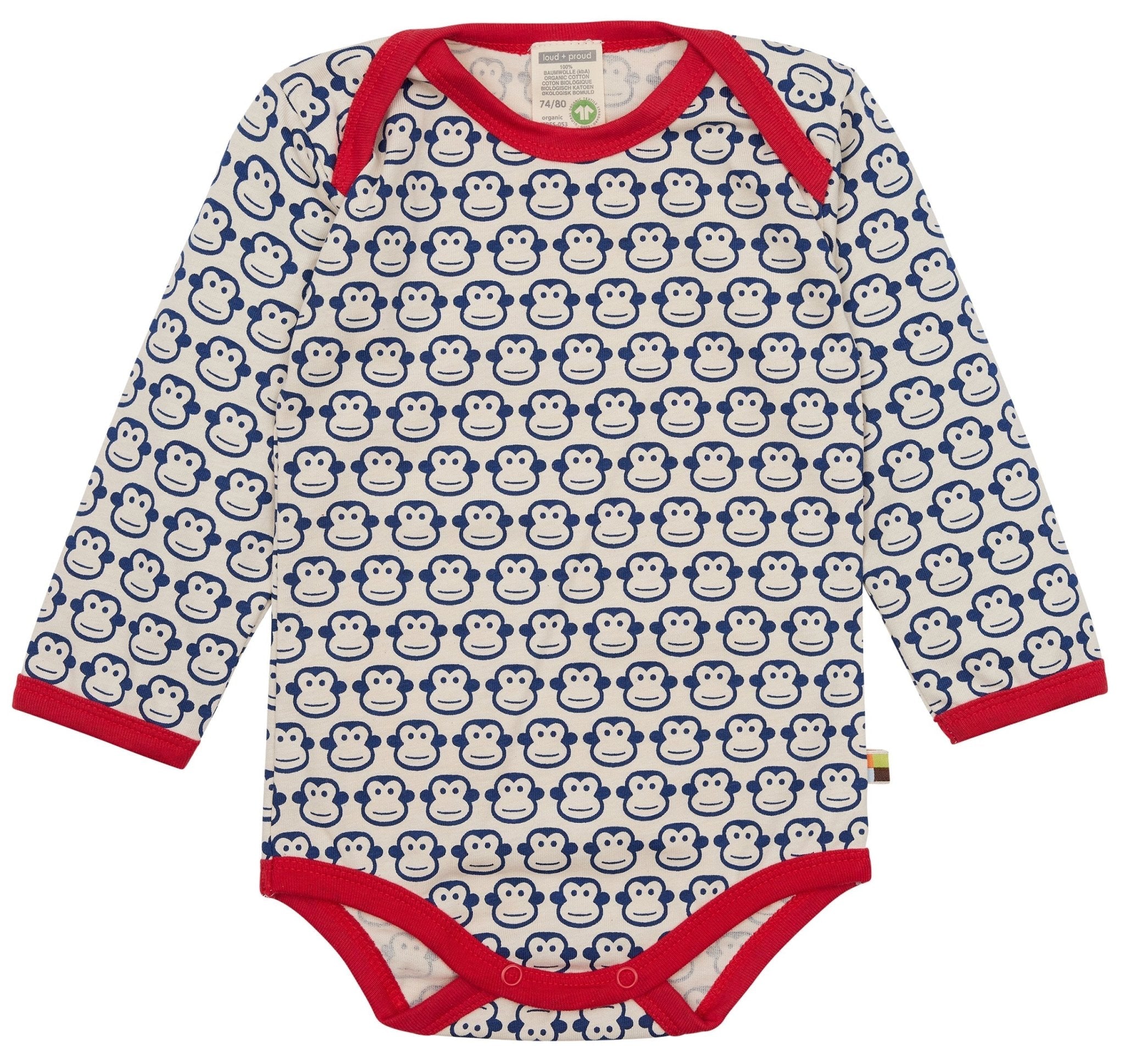 Body Langarm mit Druck Affen - loud + proud - 2095 - ul - 50/56