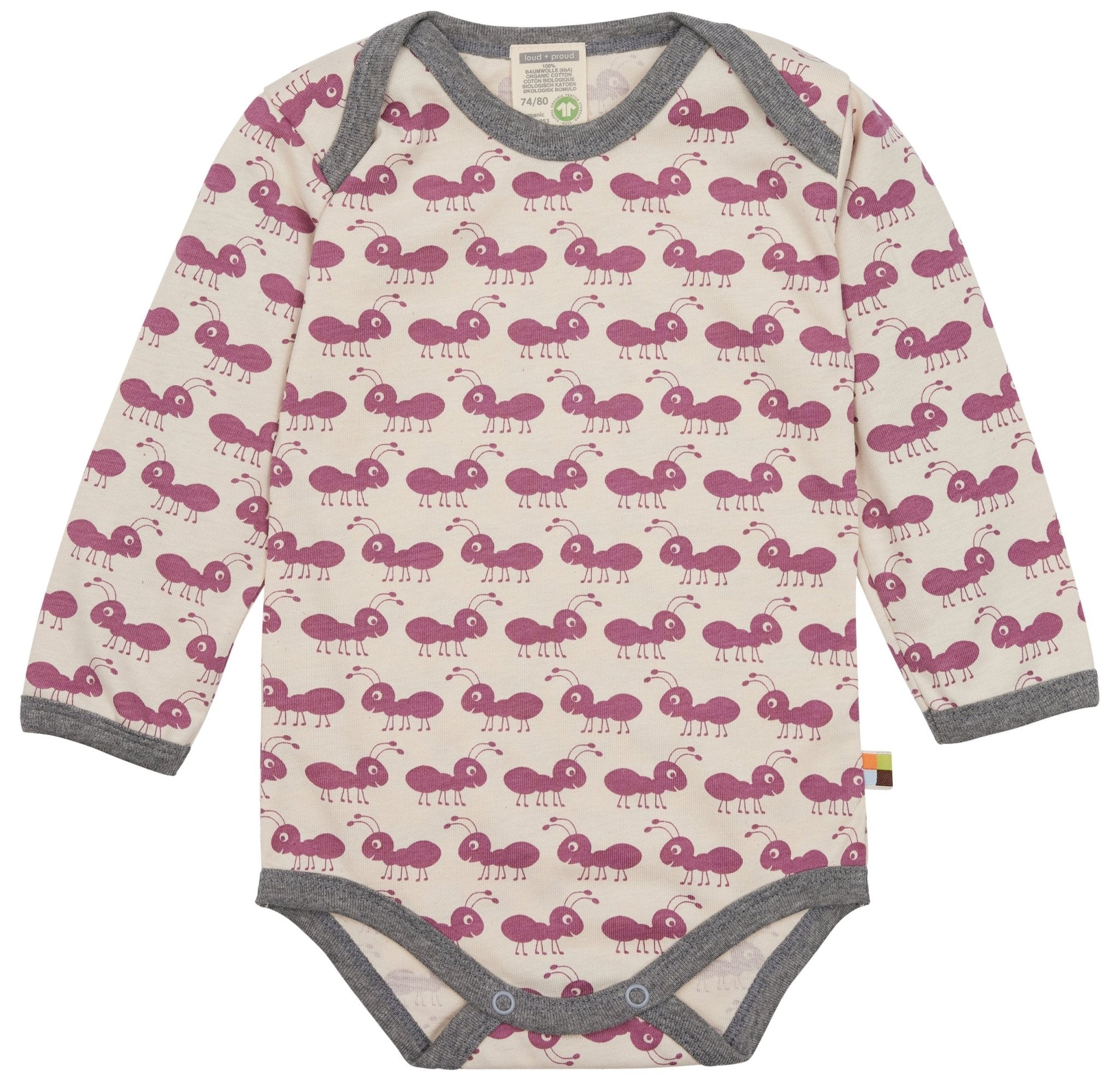 Body Langarm mit Druck Ameisen - loud + proud - 2075 - grp - 50/56