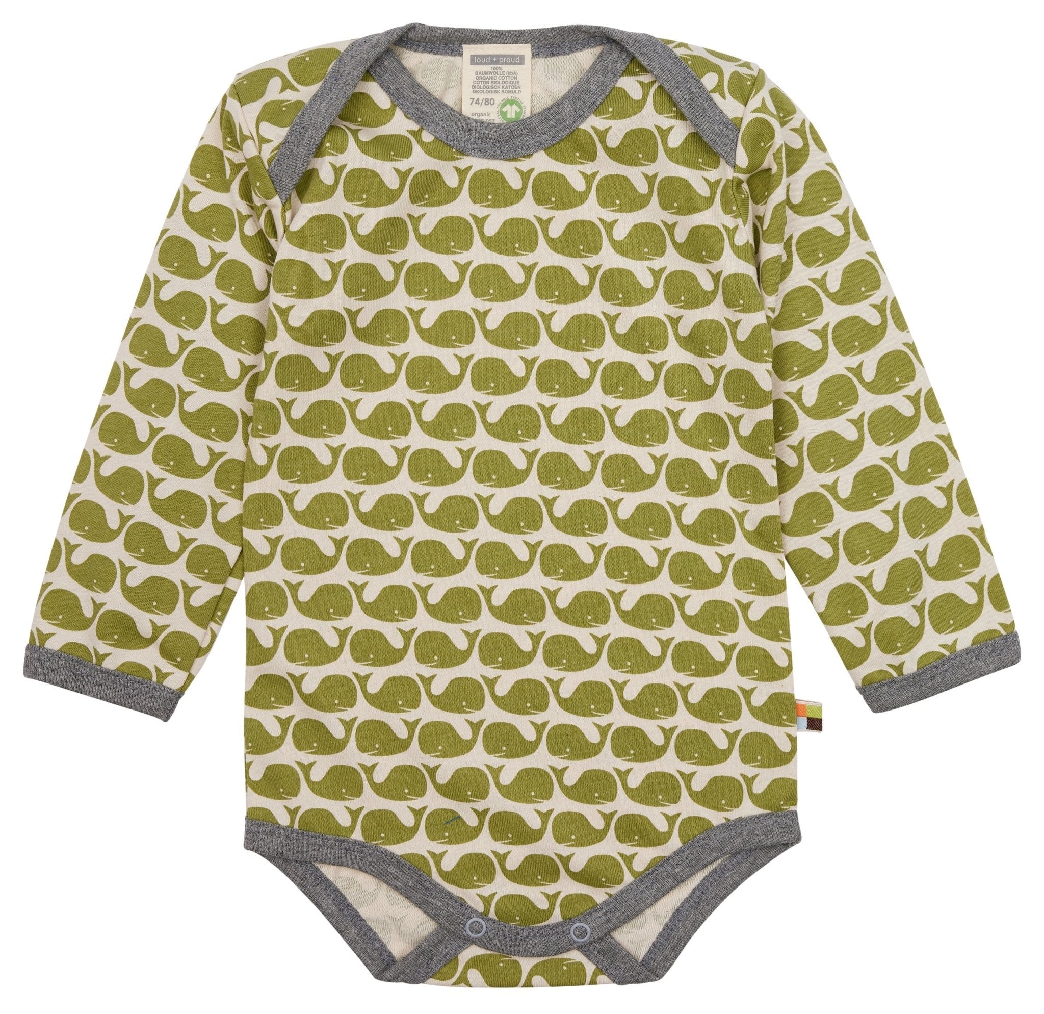 Body Langarm mit Druck Wale - loud + proud - 2087 - mo - 50/56