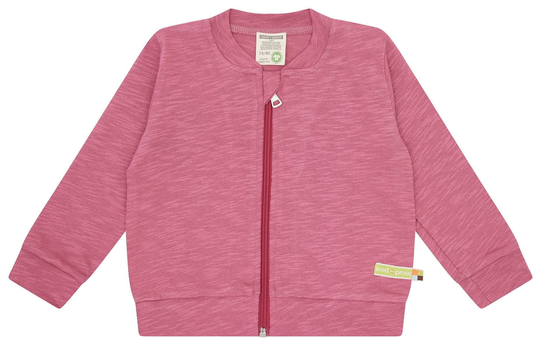 Collegejacke Slub Jersey - loud + proud - 3159 - rou - 62/68