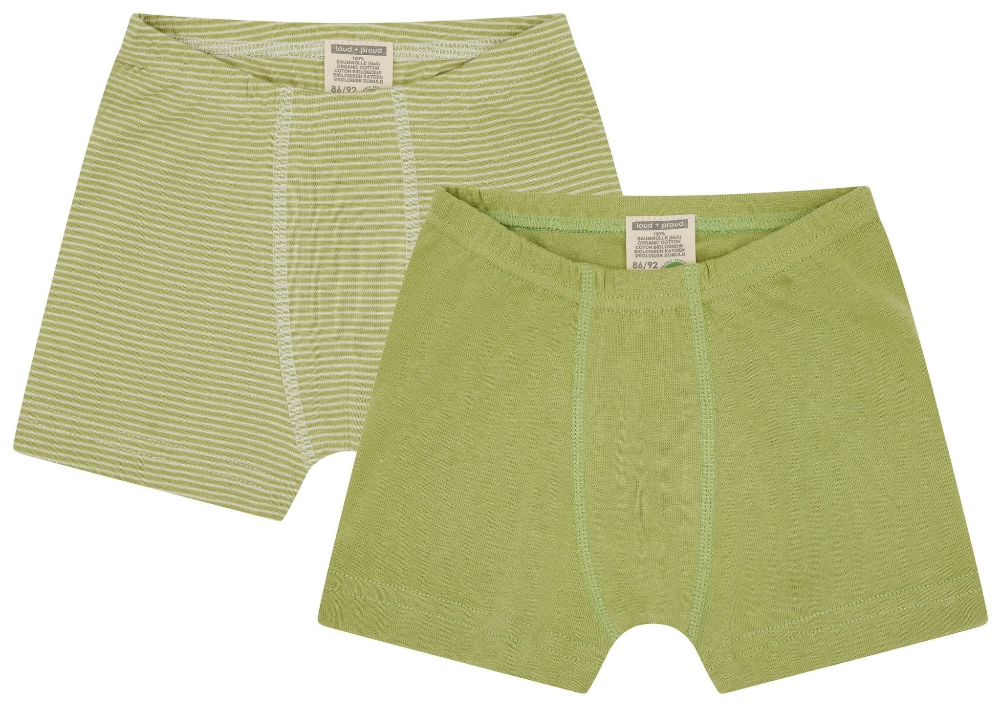 Doppelpack Boxer aus Feinripp - loud + proud - 2101 - avo - 86/92
