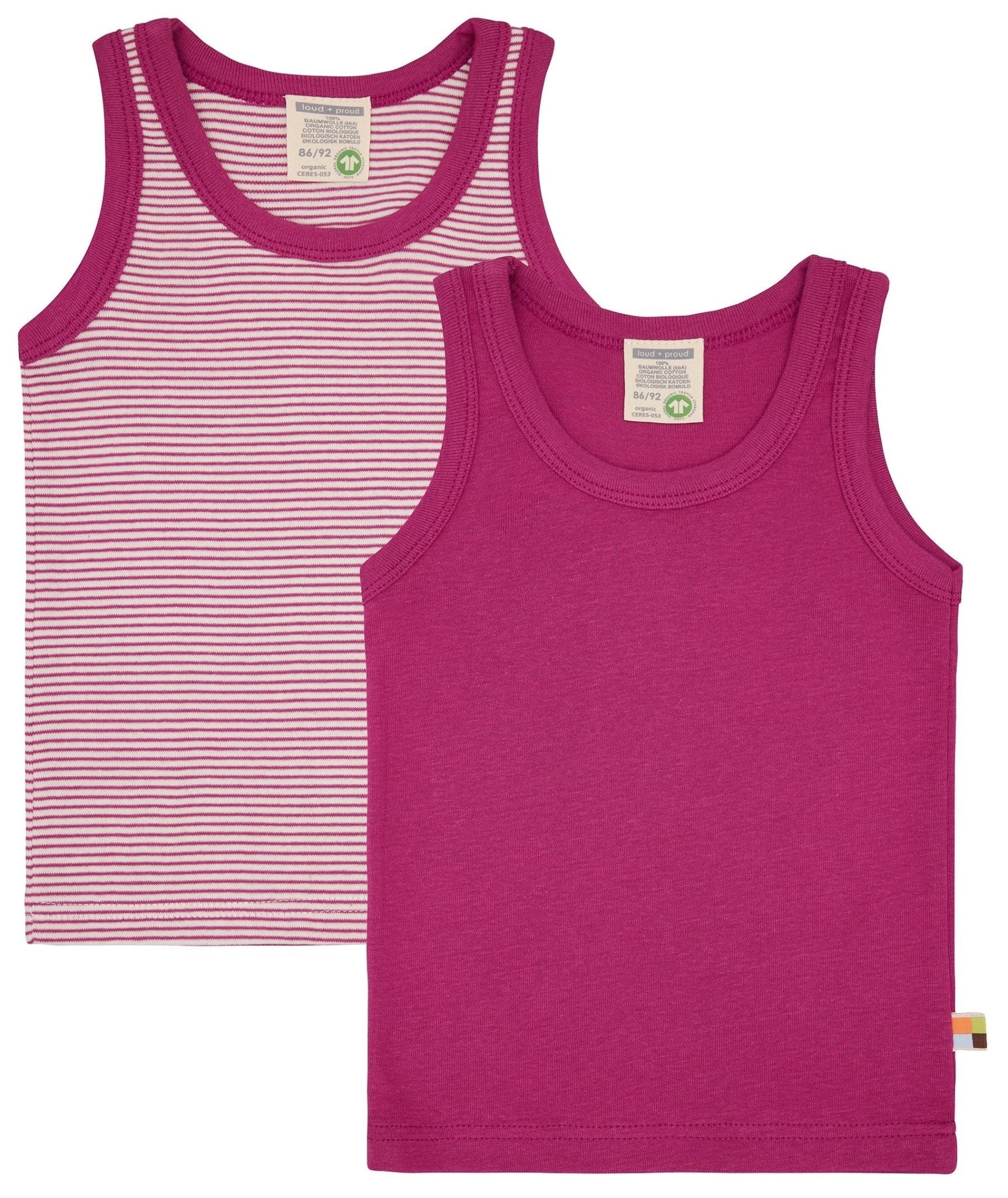 Doppelpack Unterhemden aus Feinripp - loud + proud - 2102 - aza - 86/92