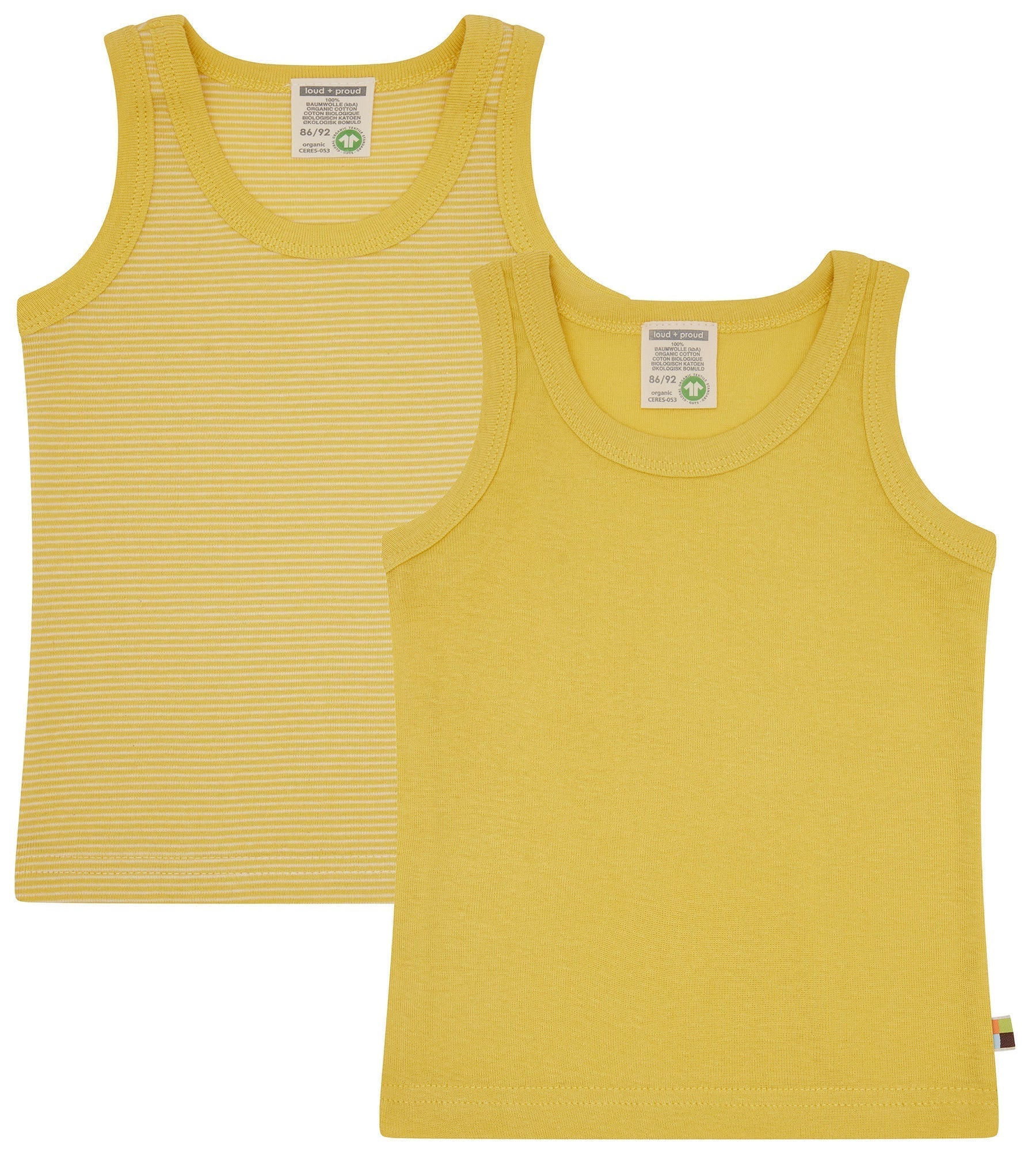 Doppelpack Unterhemden aus Feinripp - loud + proud - 2102 - gol - 86/92