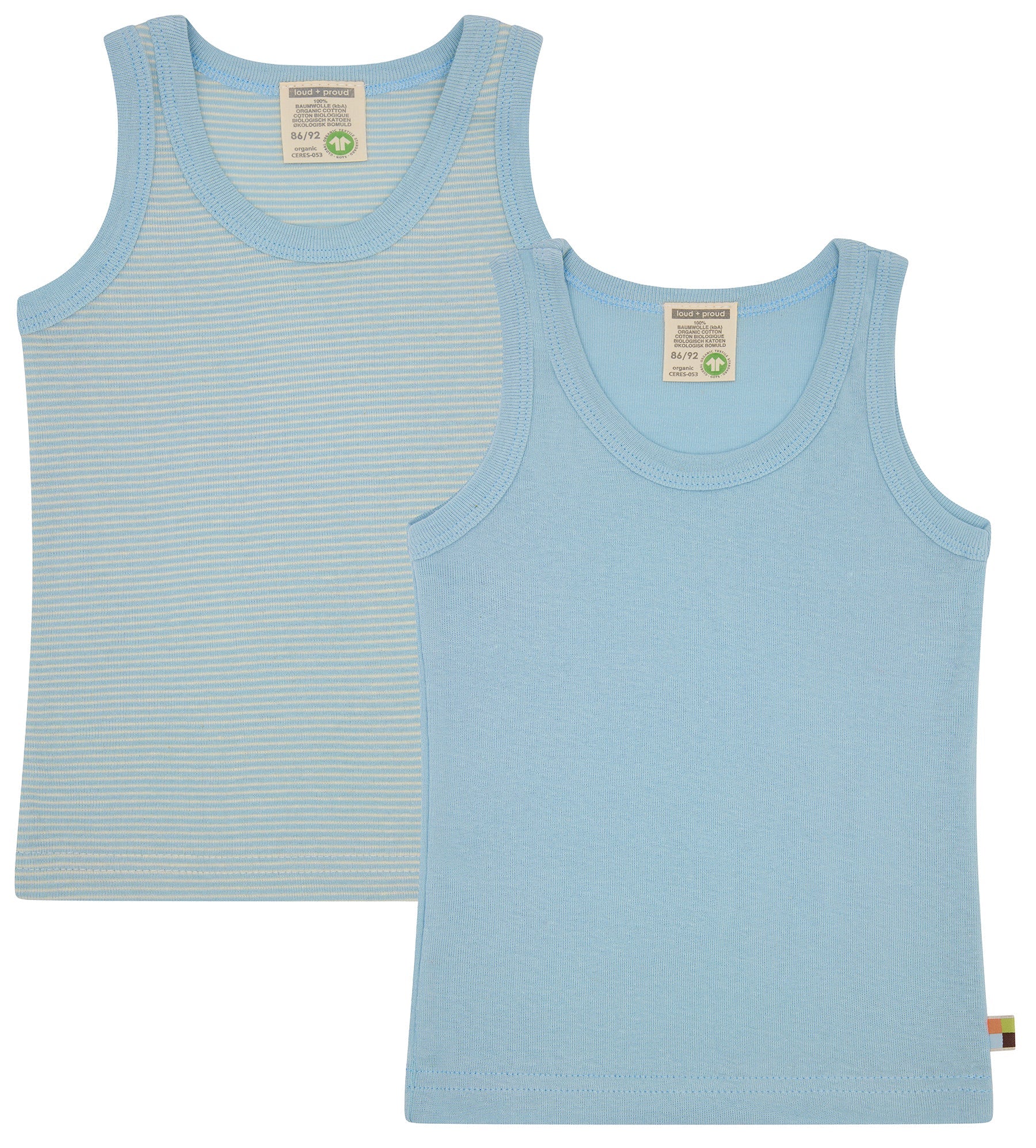 Doppelpack Unterhemden aus Feinripp - loud + proud - 2102-sky-86/92