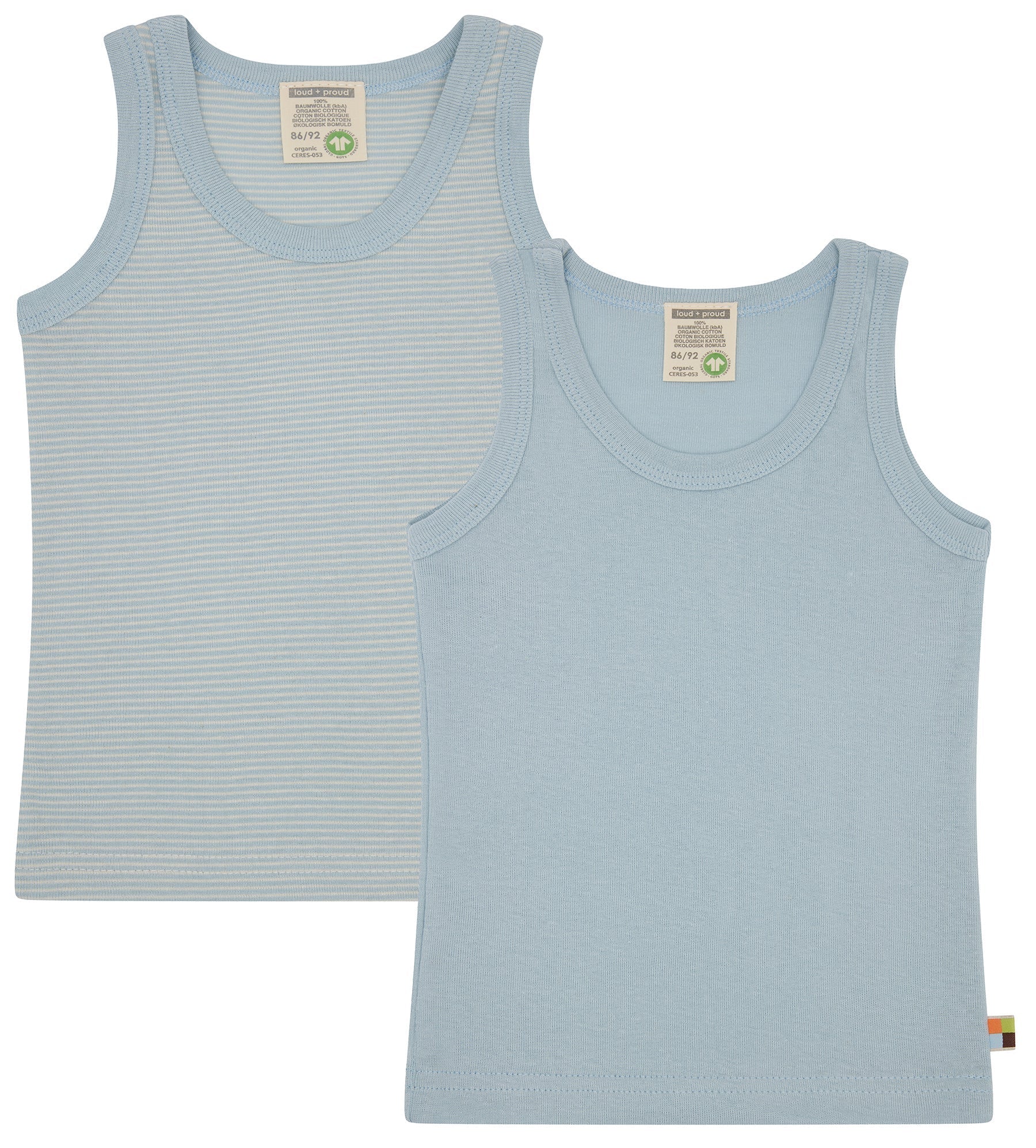 Doppelpack Unterhemden aus Feinripp - loud + proud - 2102 - ei - 86/92