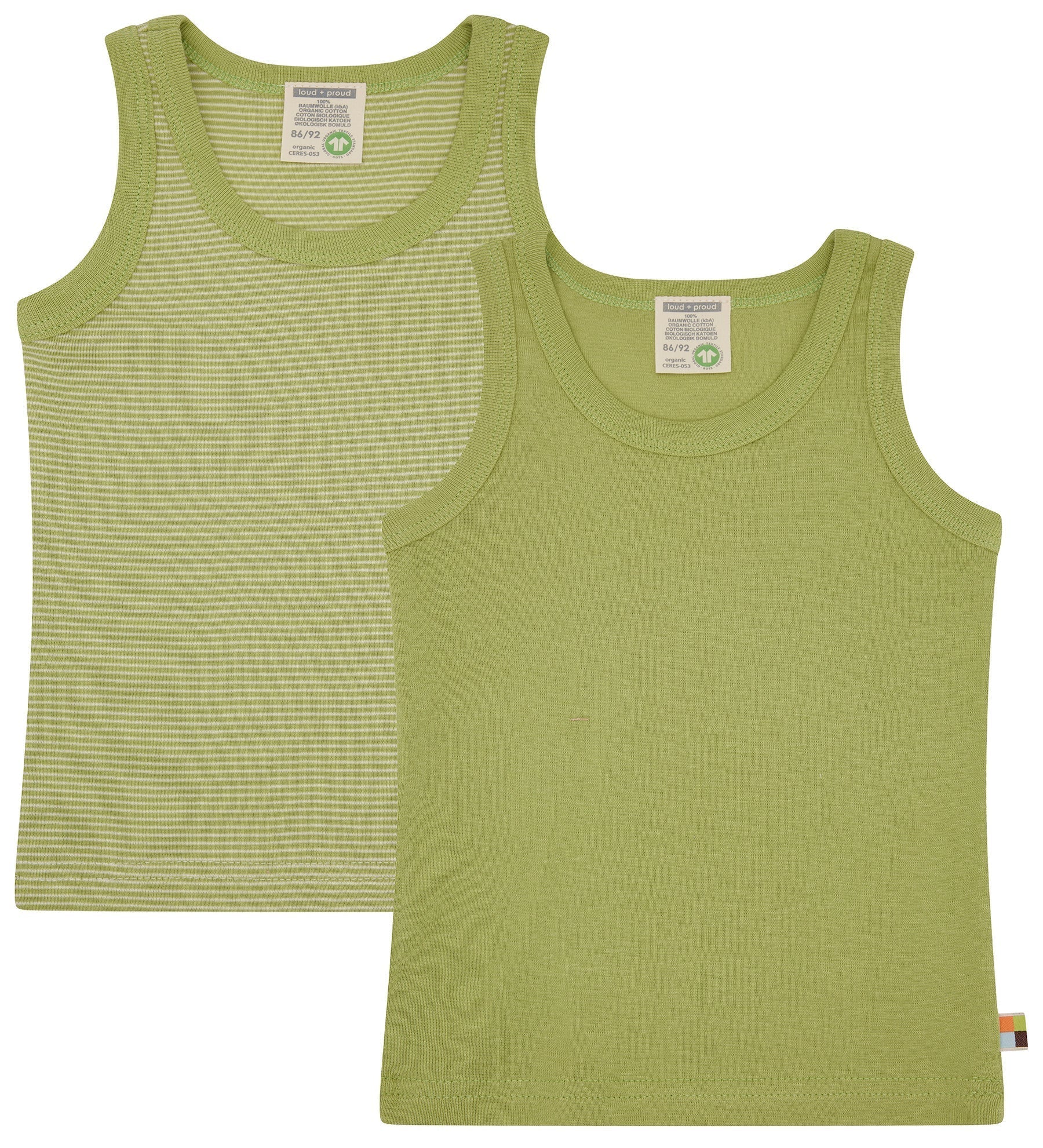 Doppelpack Unterhemden aus Feinripp - loud + proud - 2102 - avo - 86/92