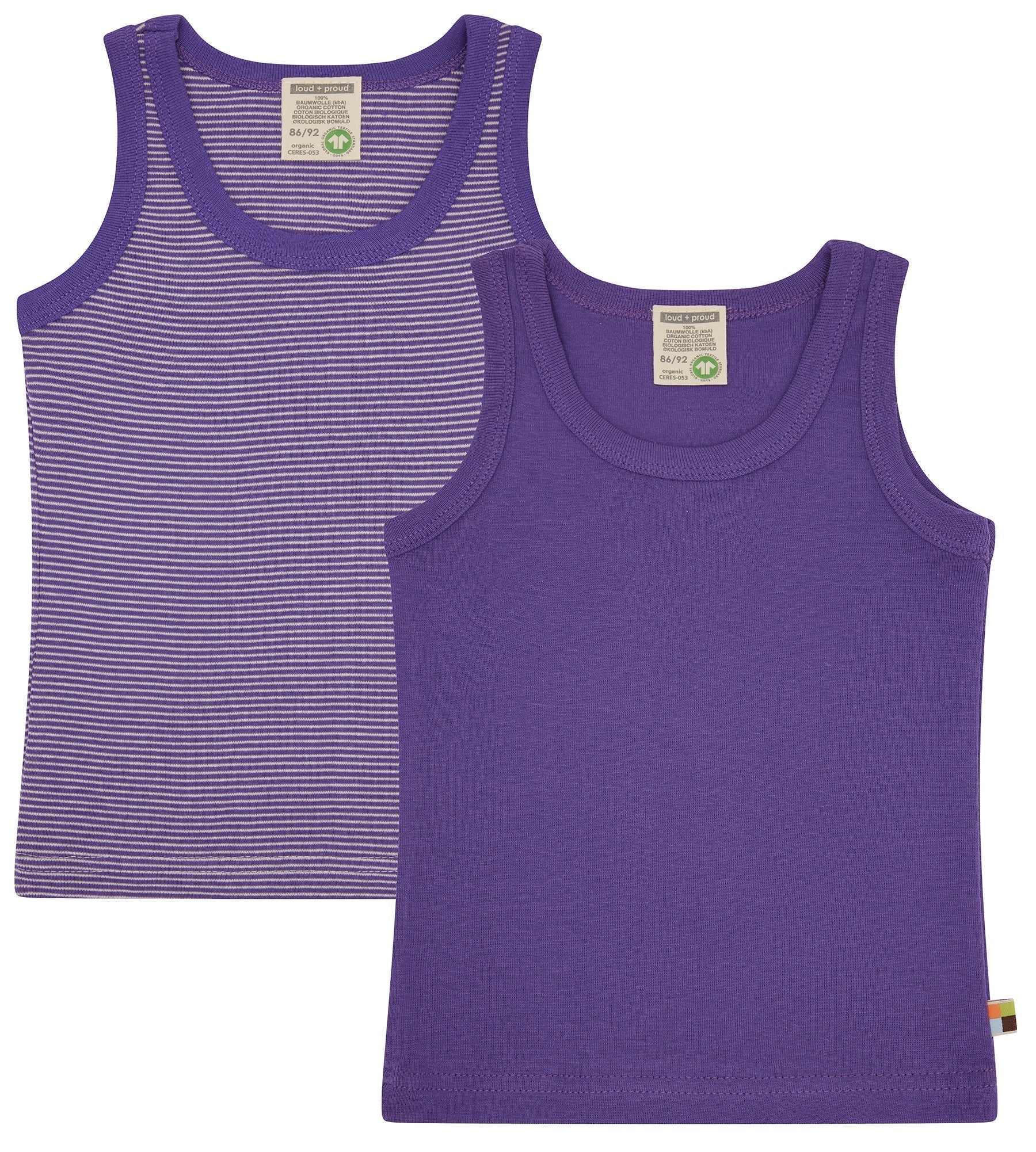 Doppelpack Unterhemden aus Feinripp - loud + proud - 2102 - vio - 86/92