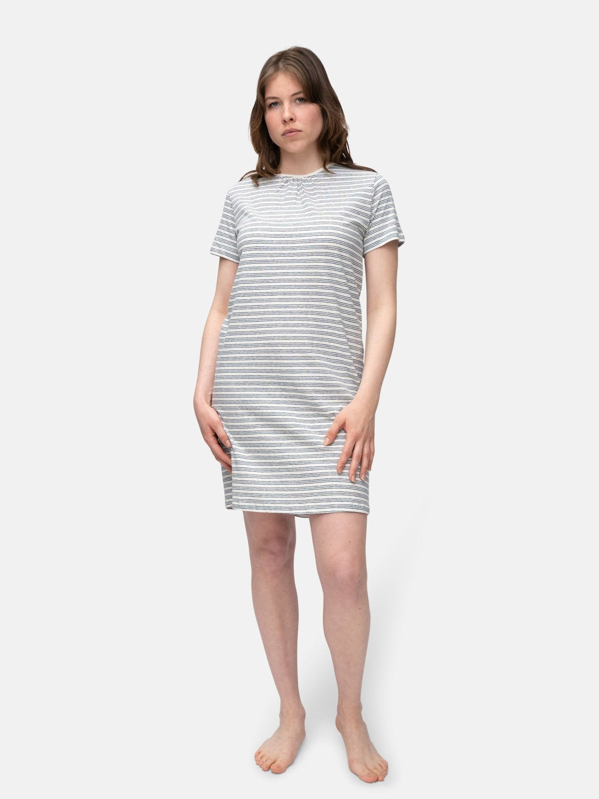 Geringeltes Sleepshirt mit Leinen - Anteil - loud + proud - G603-ul-36