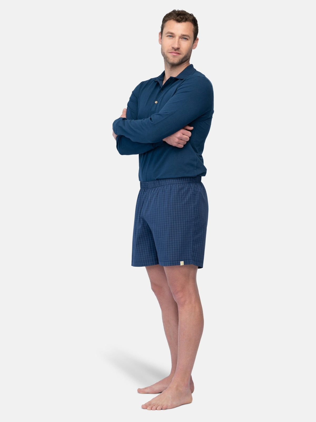 Herren Pyjama - Shorts mit kleinem Karo - loud + proud - G408-ul-S
