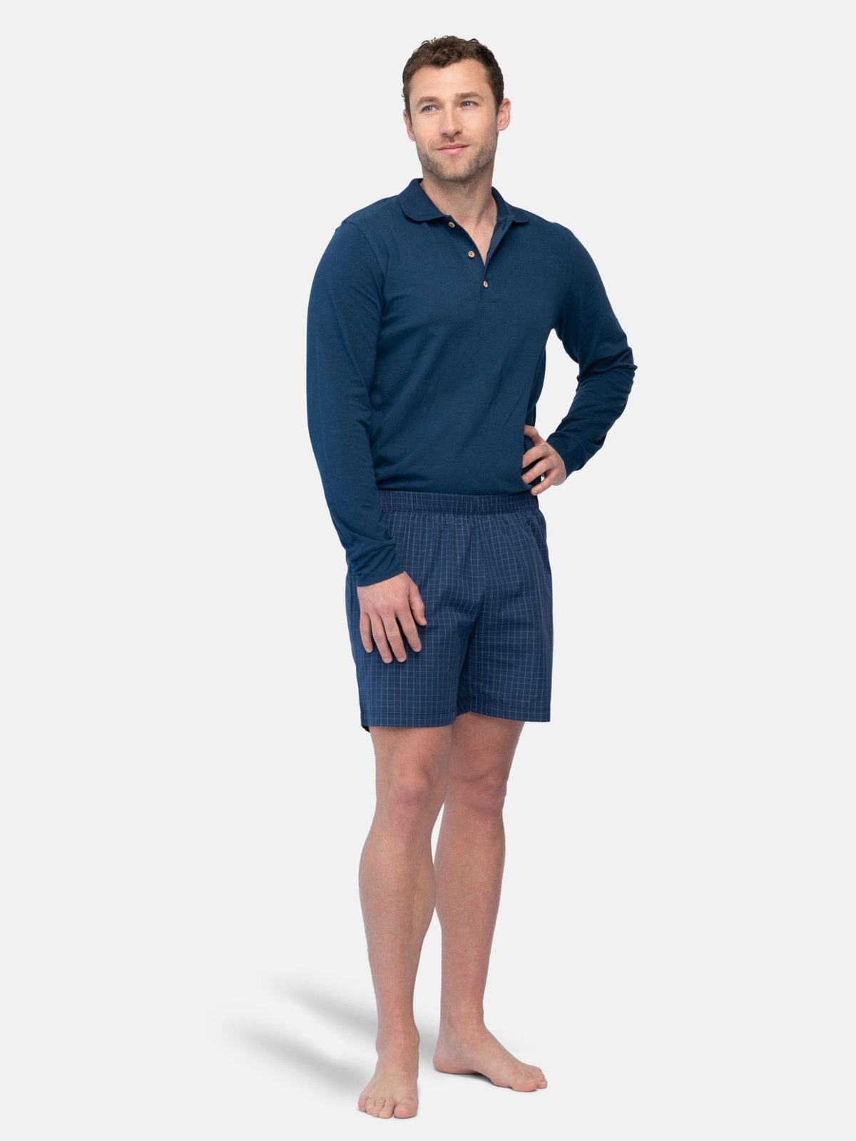 Herren Pyjama - Shorts mit kleinem Karo - loud + proud - G408-ul-S