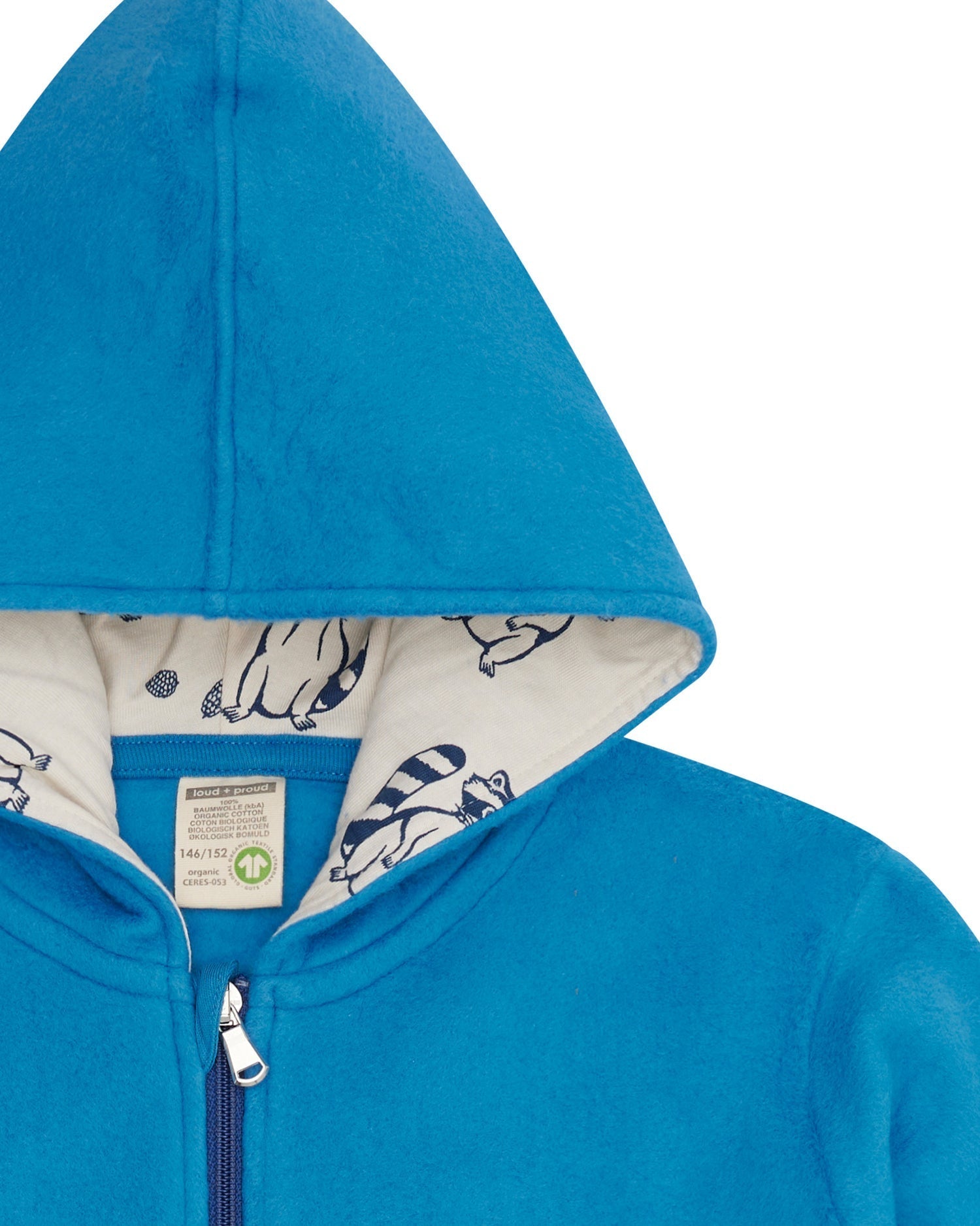 Jacke aus Baumwoll - Fleece - loud + proud - 3147K - azu - 134/140