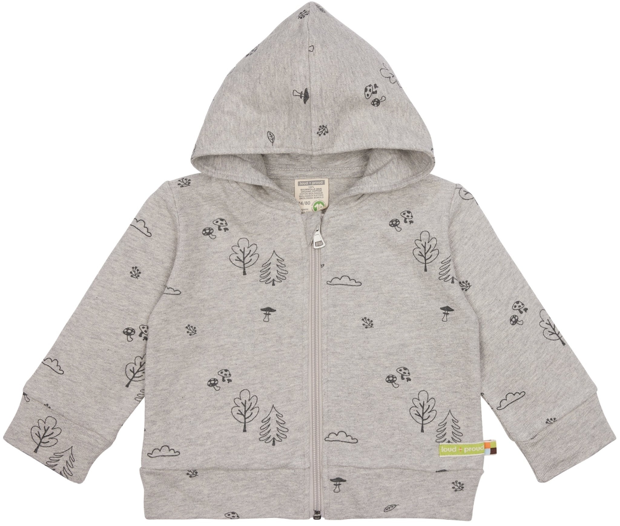 Jacke Strukturstrick mit Druck - loud + proud - 3132 - sil - 62/68