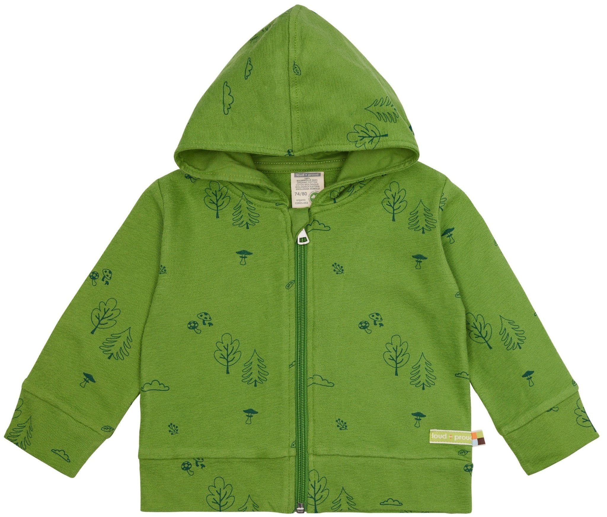 Jacke Strukturstrick mit Druck - loud + proud - 3132 - grs - 62/68