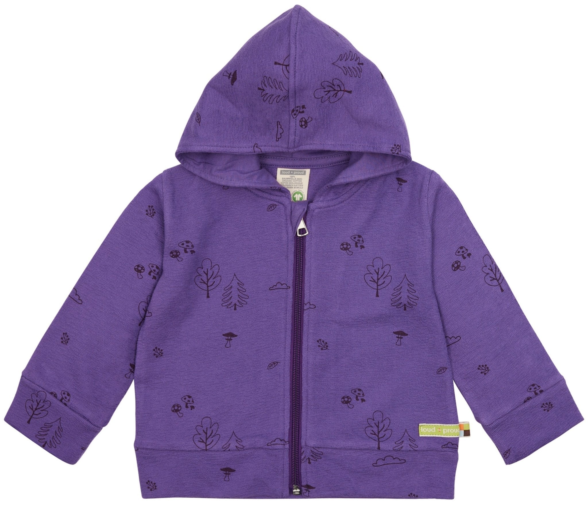 Jacke Strukturstrick mit Druck - loud + proud - 3132 - vio - 62/68