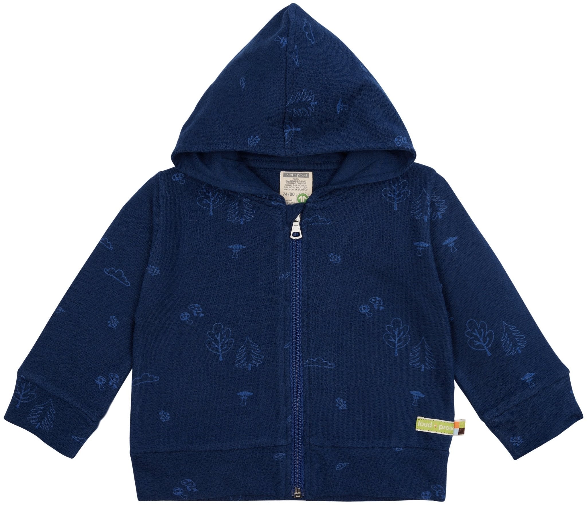 Jacke Strukturstrick mit Druck - loud + proud - 3132 - ul - 62/68