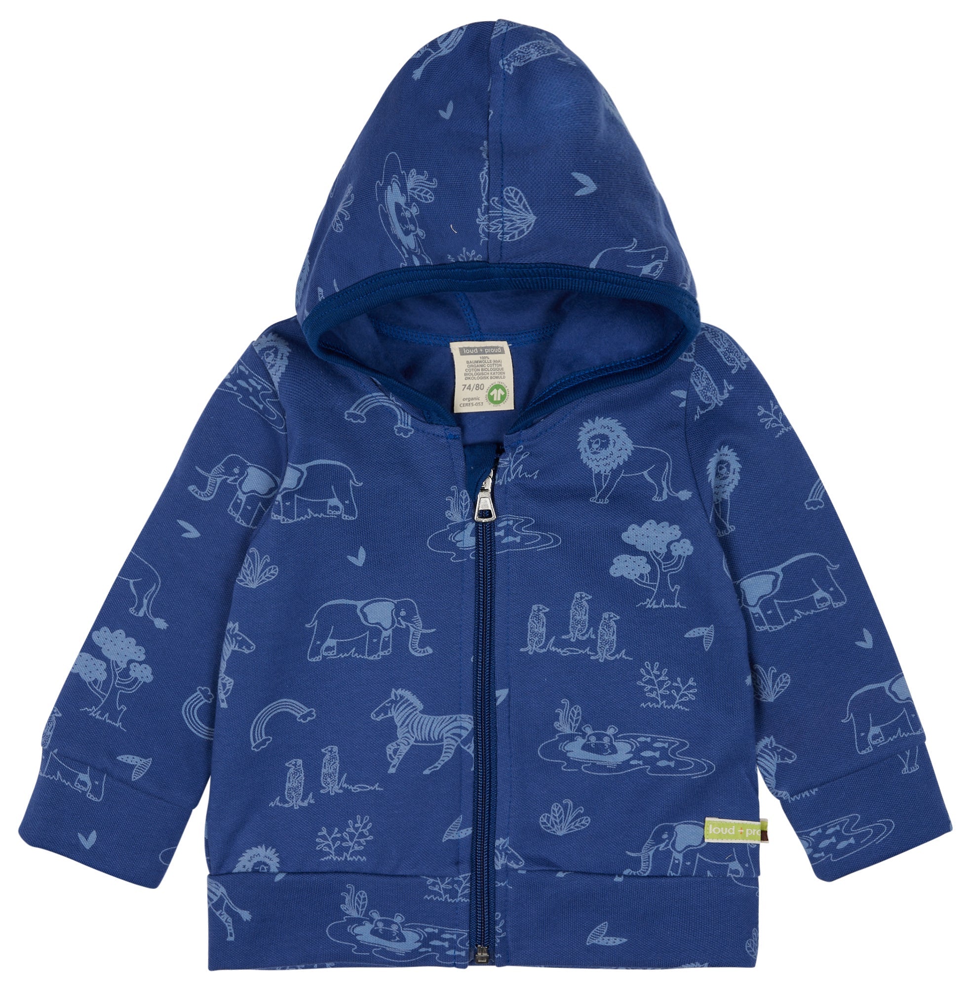 Kapuzenjacke mit Druck - loud + proud - 3119 - ul - 62/68