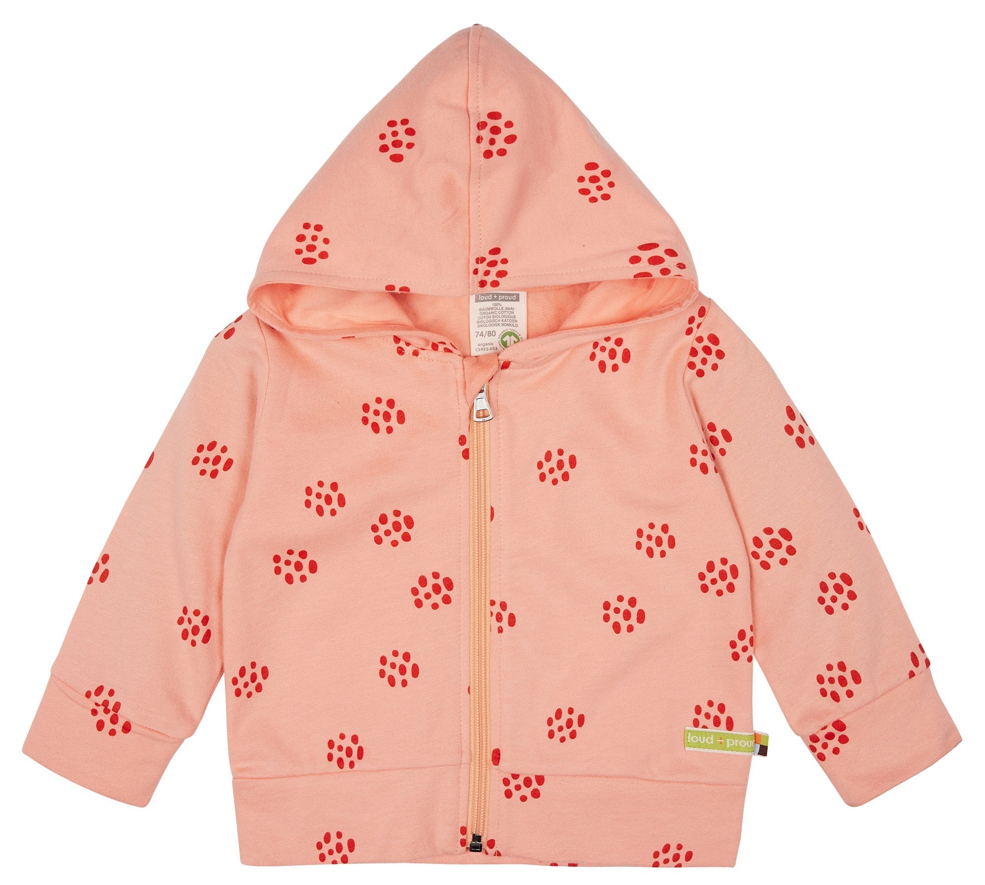 - Kapuzenjacke mit Druck - loud + proud - 3101-pea-62/68