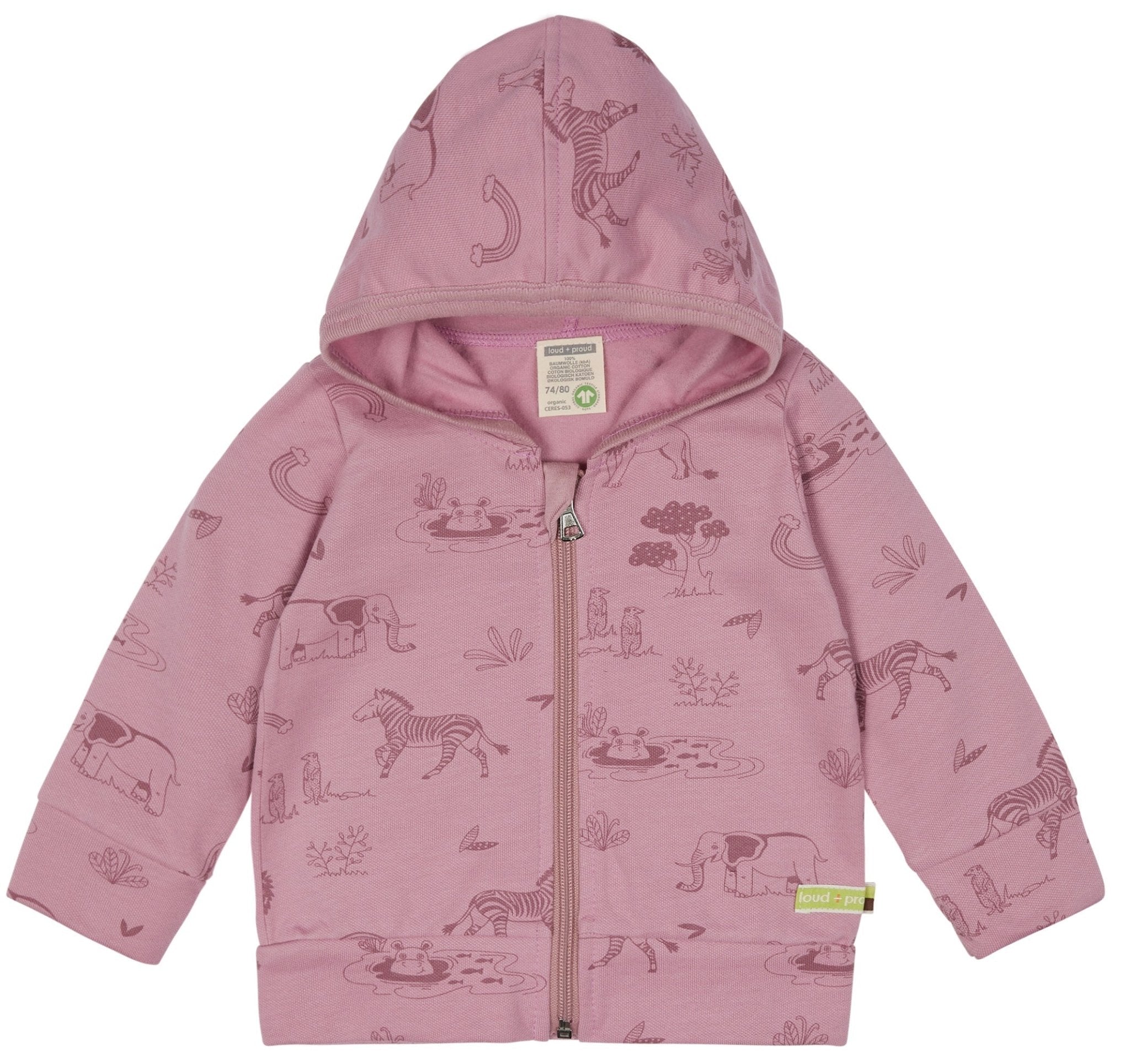 Kapuzenjacke mit Druck - loud + proud - 3119 - ast - 62/68