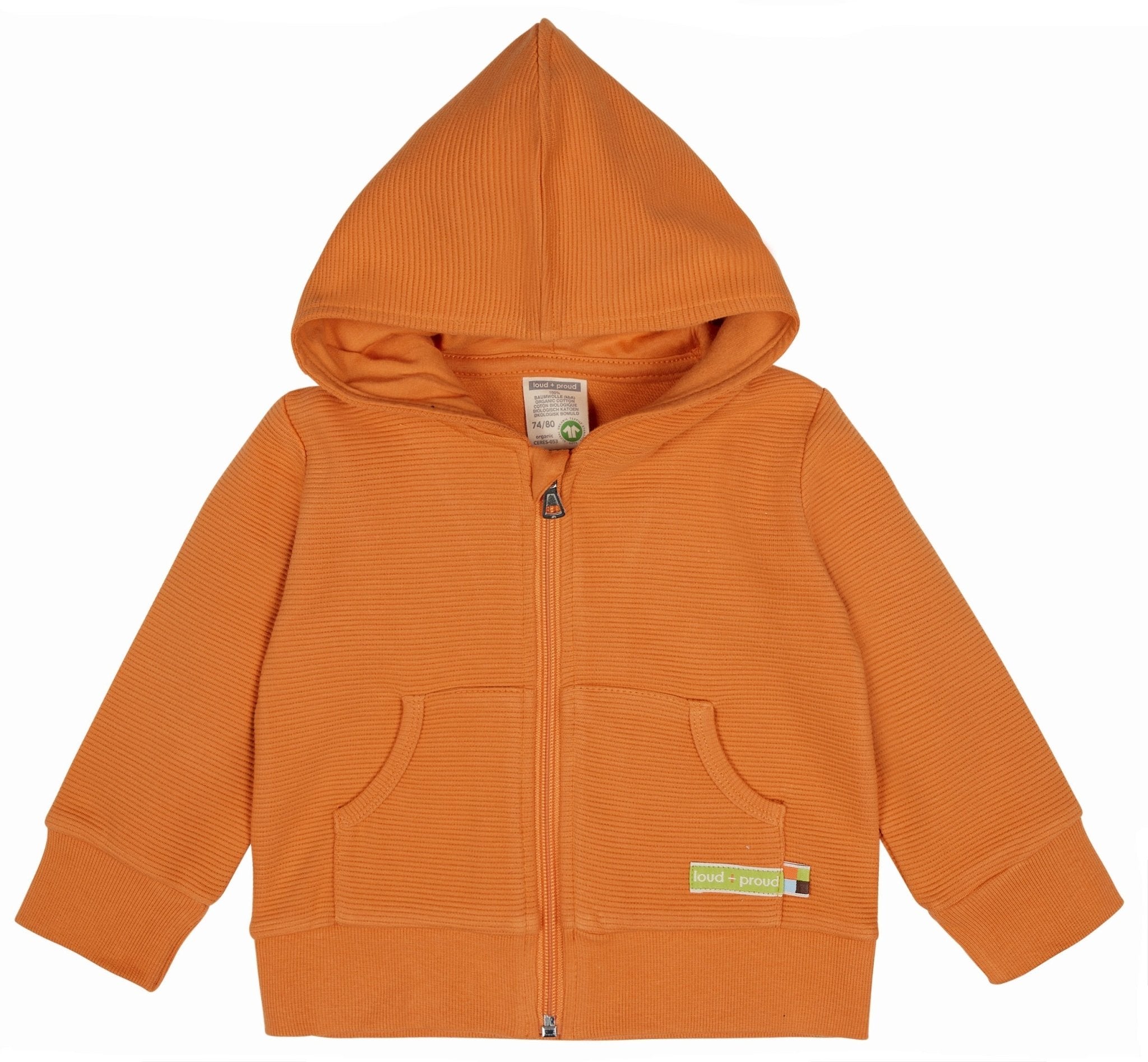 Kapuzenjacke Rippenstruktur - loud + proud - 3118 - car - 62/68