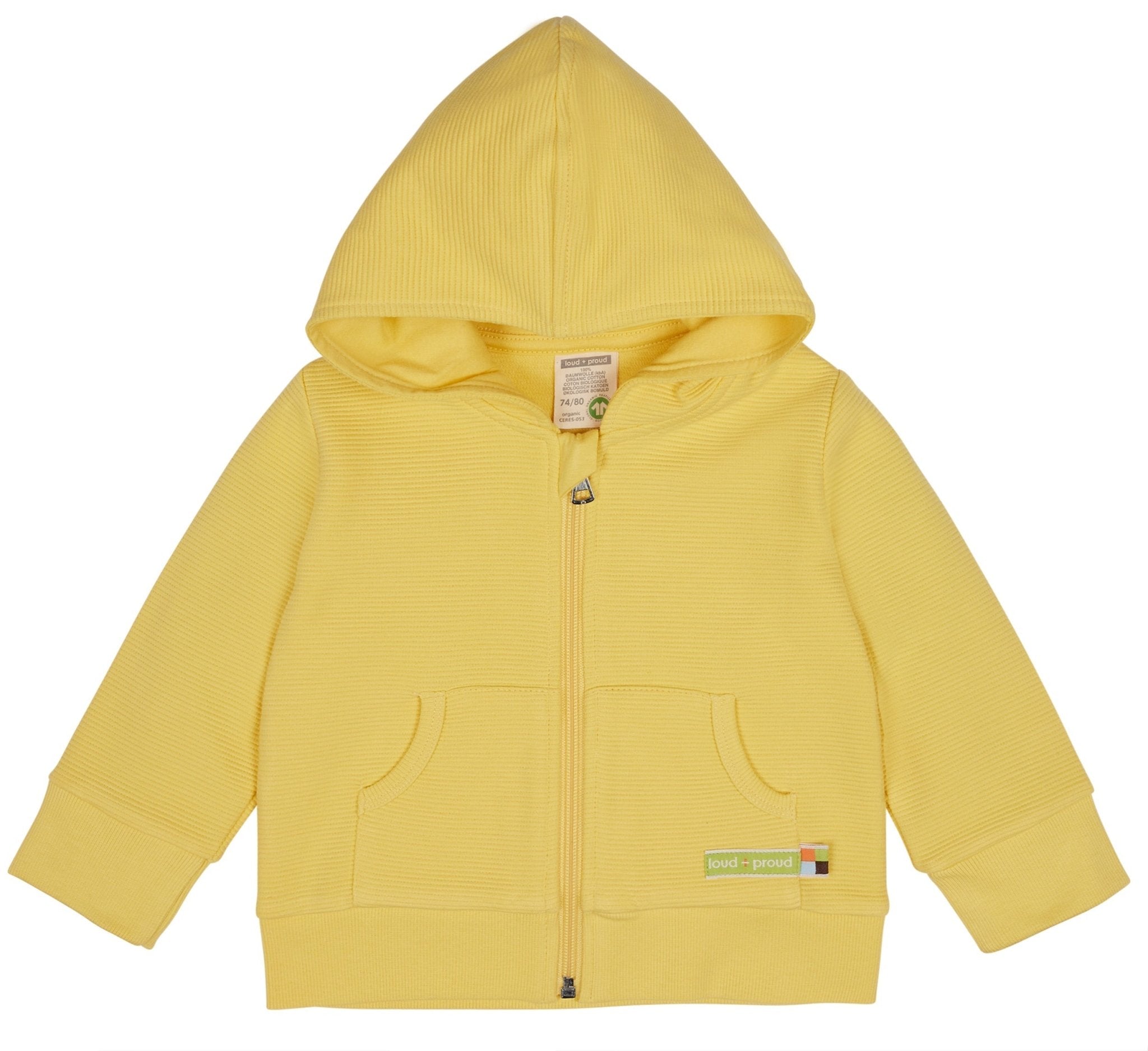 Kapuzenjacke Rippenstruktur - loud + proud - 3118 - gol - 62/68