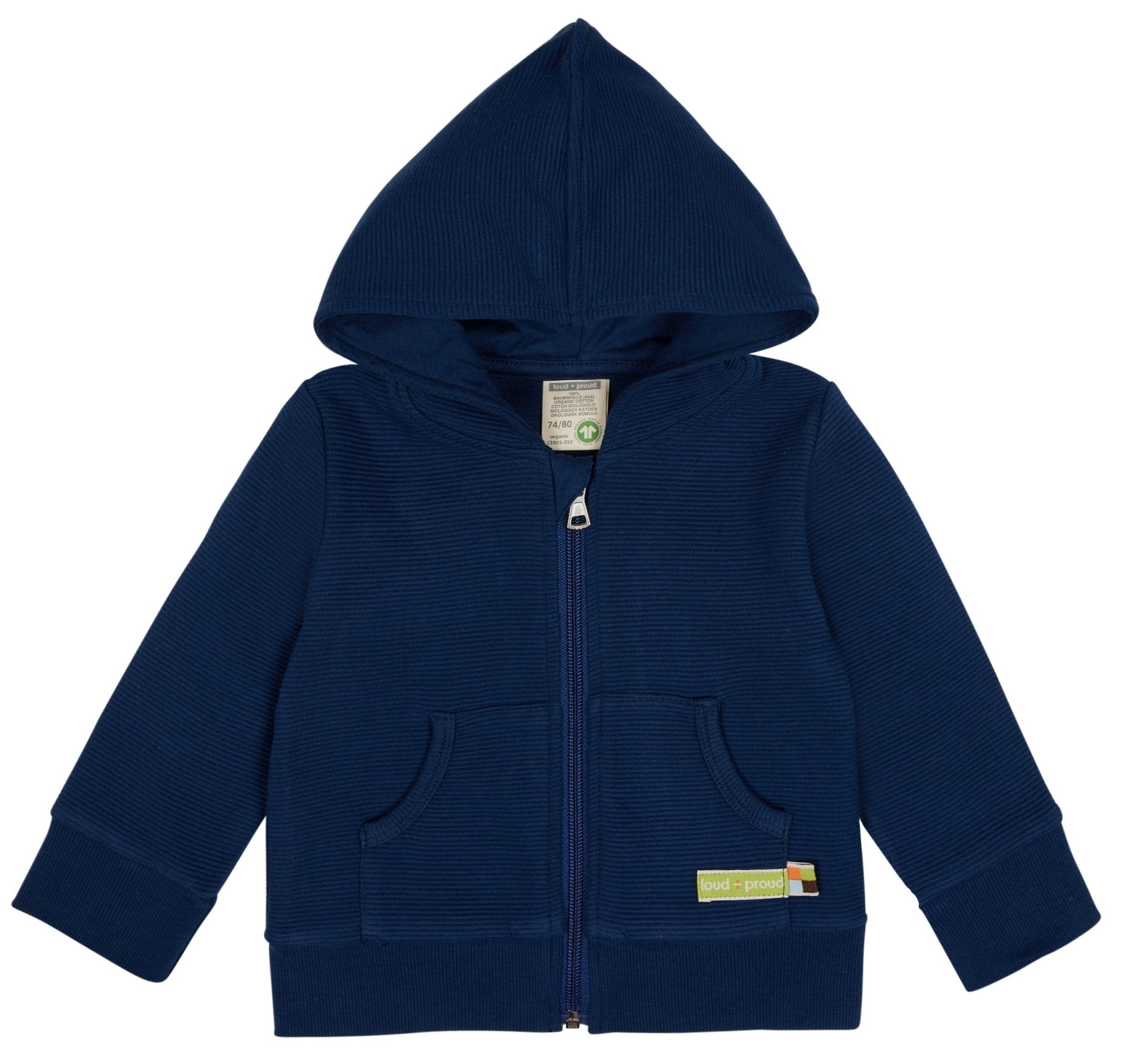 Kapuzenjacke Rippenstruktur - loud + proud - 3118 - ul - 62/68