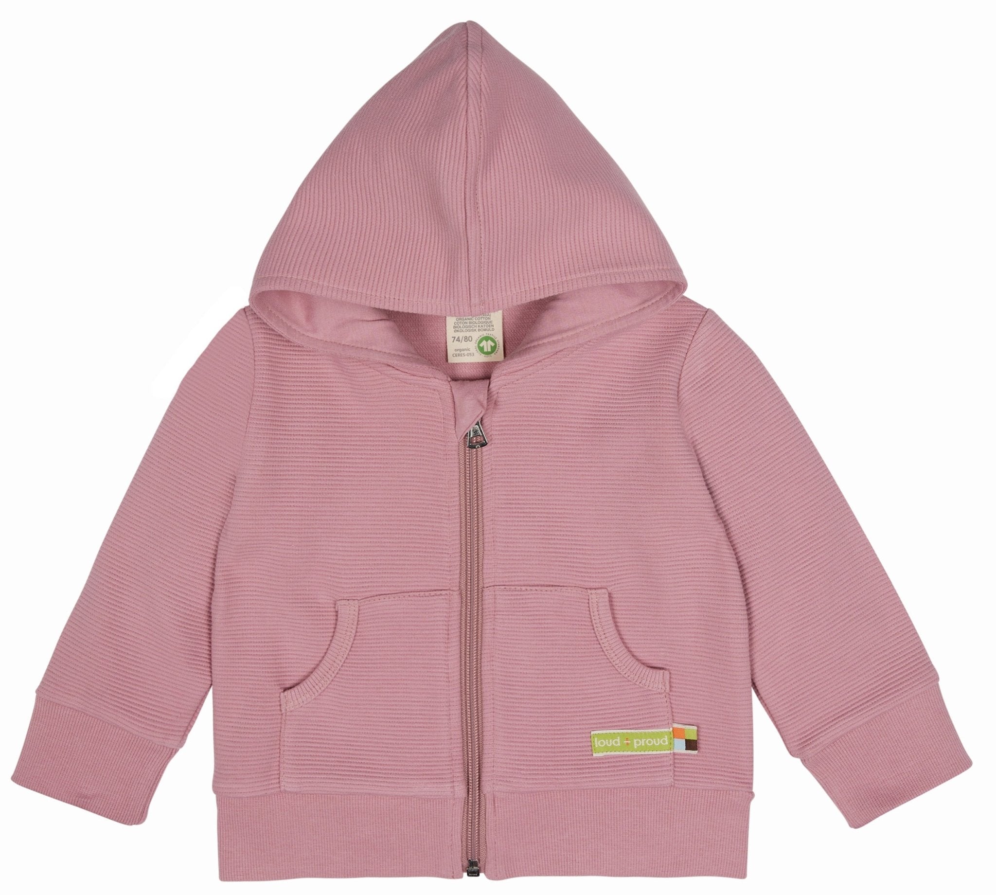 Kapuzenjacke Rippenstruktur - loud + proud - 3118 - ast - 62/68