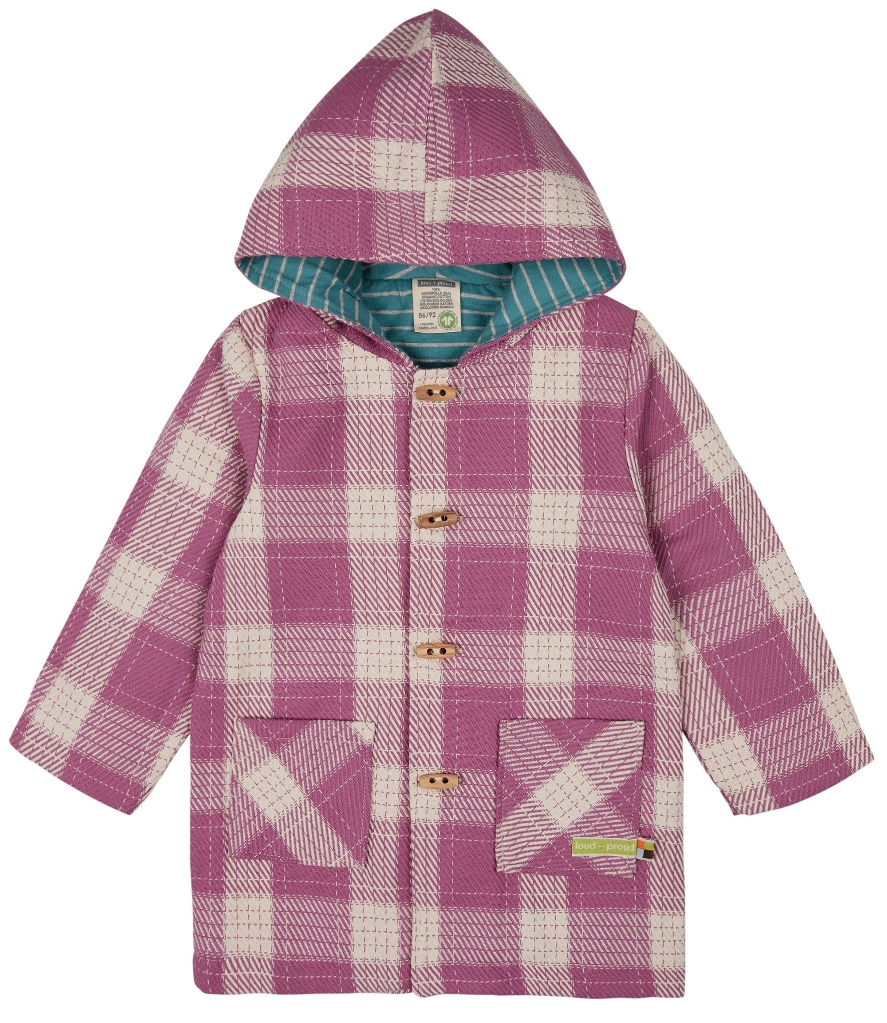 - Karierter Kurzmantel - loud + proud - 3117-grp-86/92