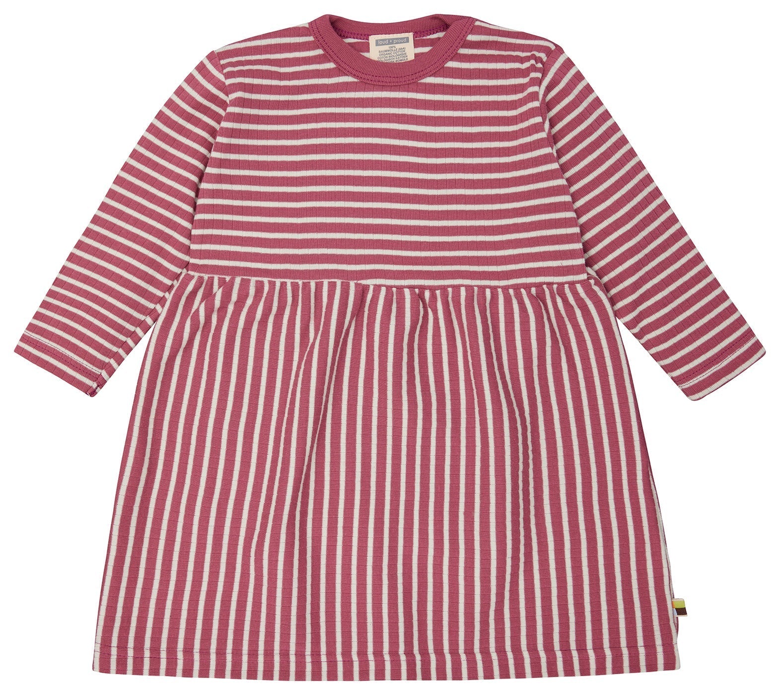 - Kleid langarm gestreift mit Rippe - loud + proud - 6086-rou-74/80
