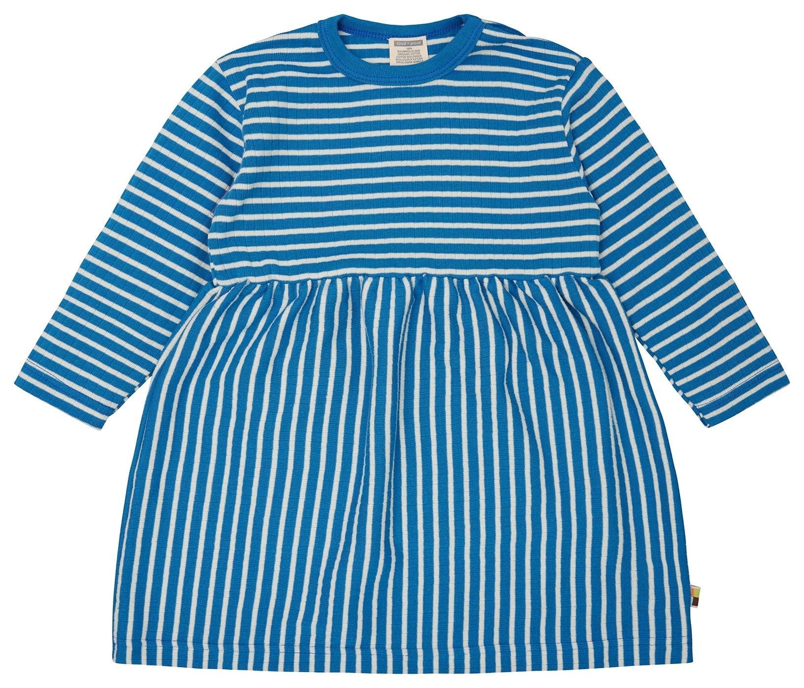 - Kleid langarm gestreift mit Rippe - loud + proud - 6086-azu-74/80