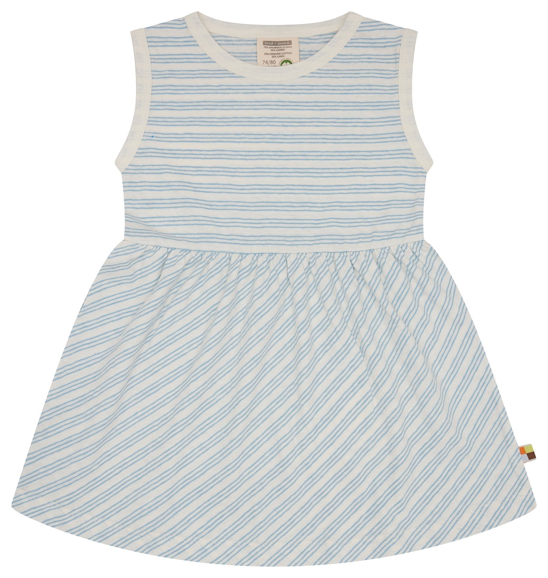Kleid Streifen mit Leinen - loud + proud - 6090 - air - 74/80