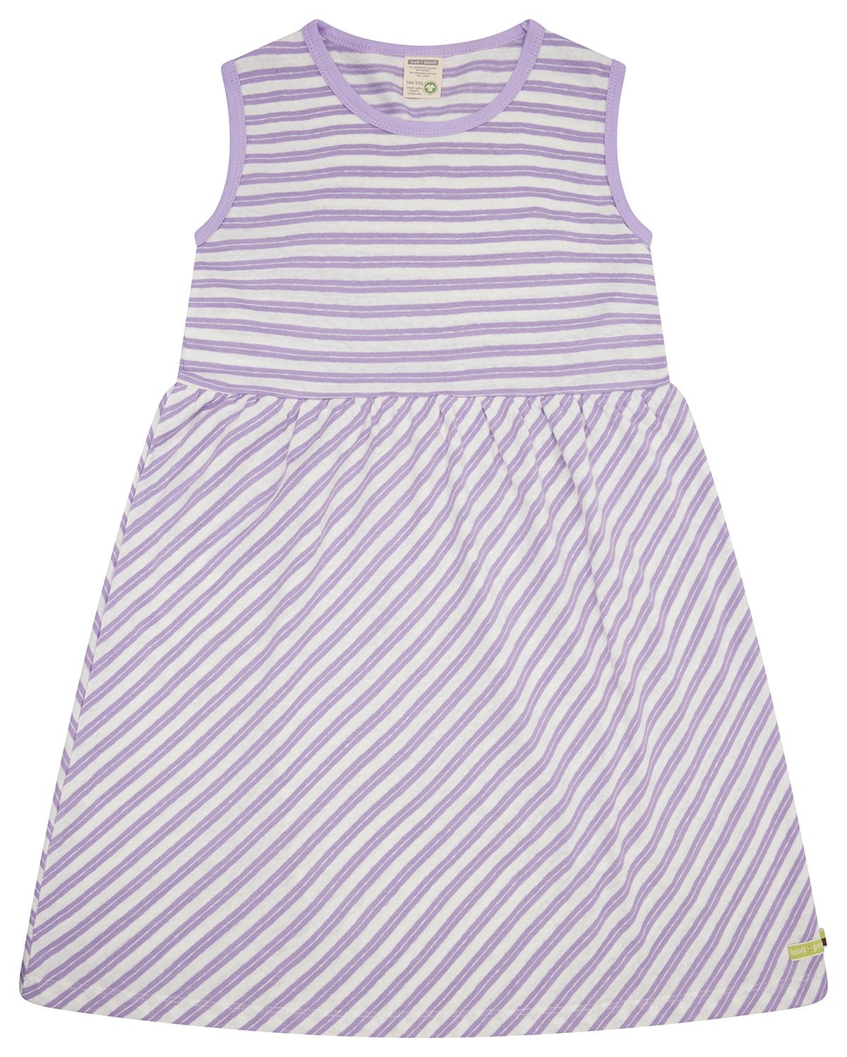Kleid Streifen mit Leinen - loud + proud - 6080K - lil - 134/140