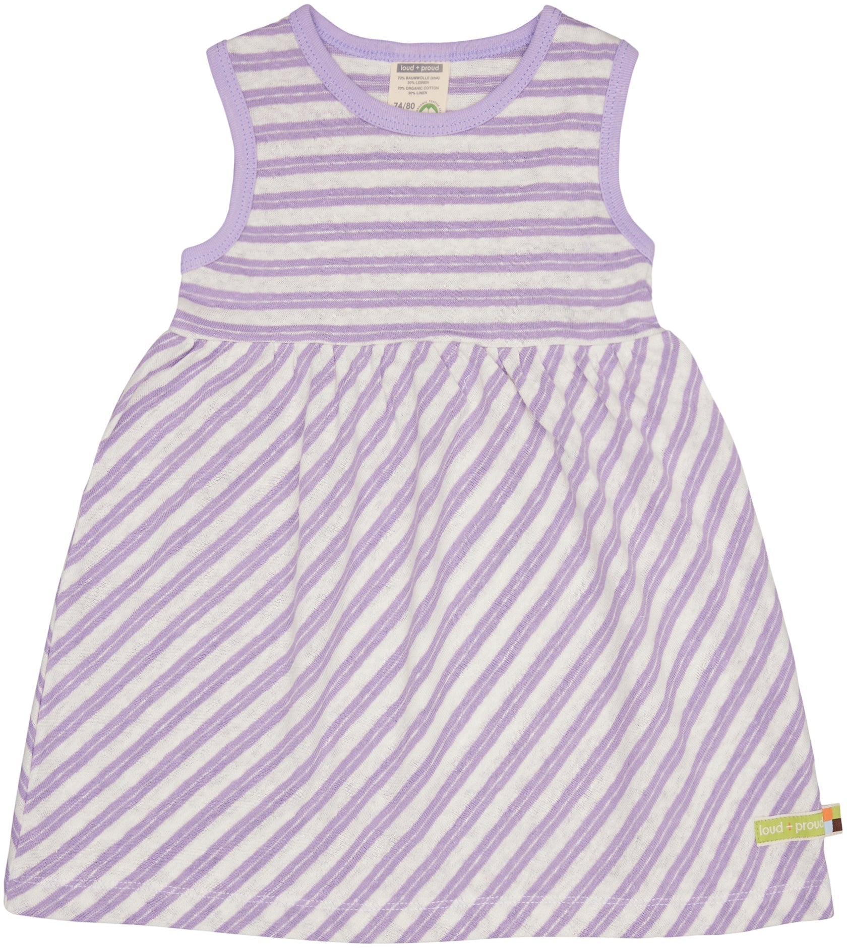 Kleid Streifen mit Leinen - loud + proud - 6080 - lil - 74/80
