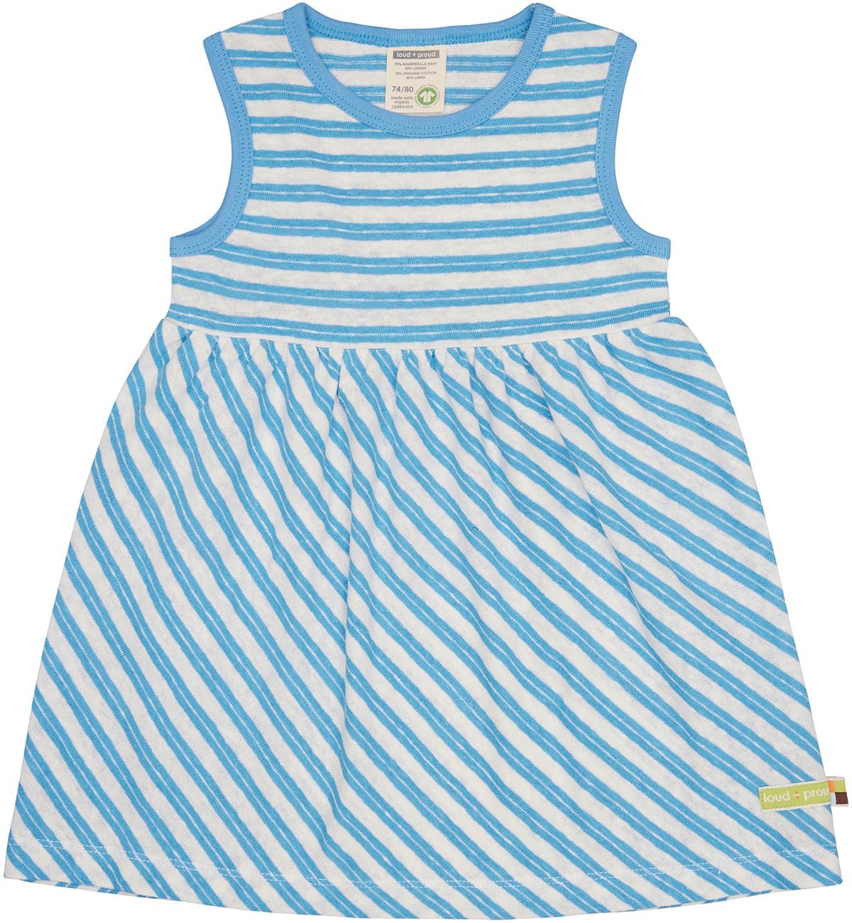 Kleid Streifen mit Leinen - loud + proud - 6080 - bas - 74/80