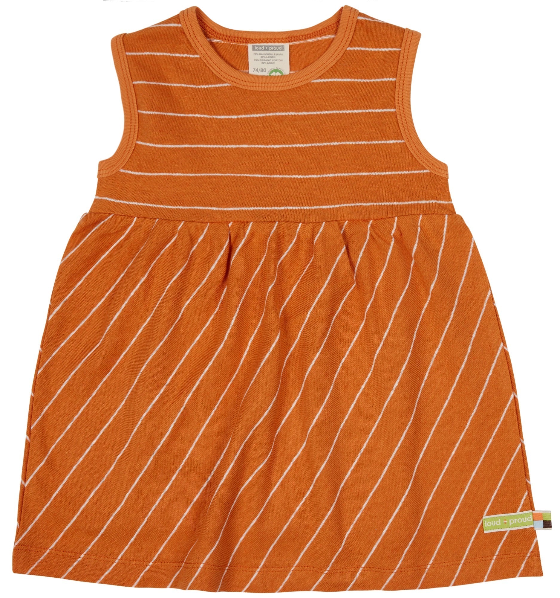 Kleid Streifen mit Leinen - loud + proud - 6066 - car - 74/80