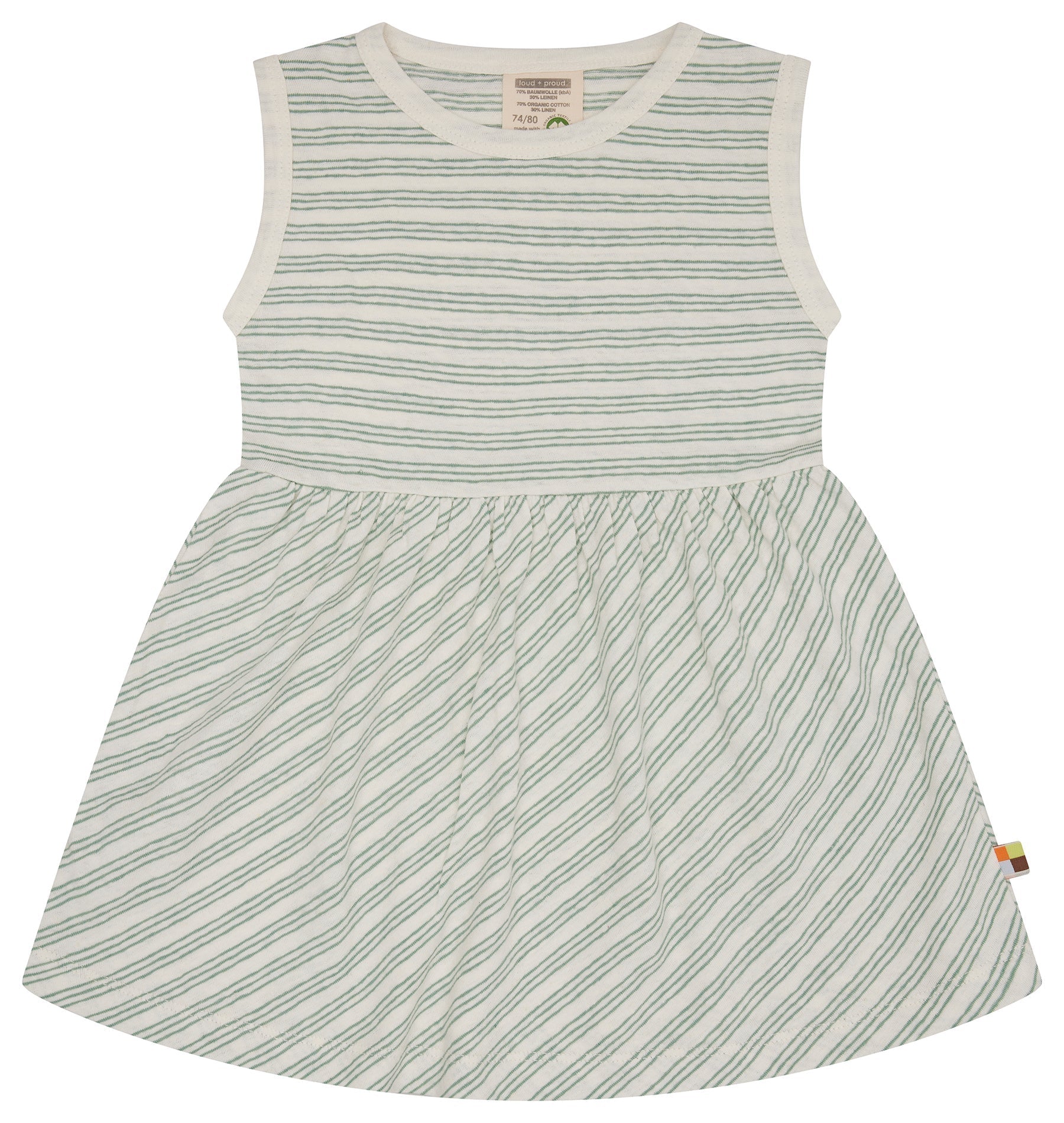 Kleid Streifen mit Leinen - loud + proud - 6090 - bam - 74/80