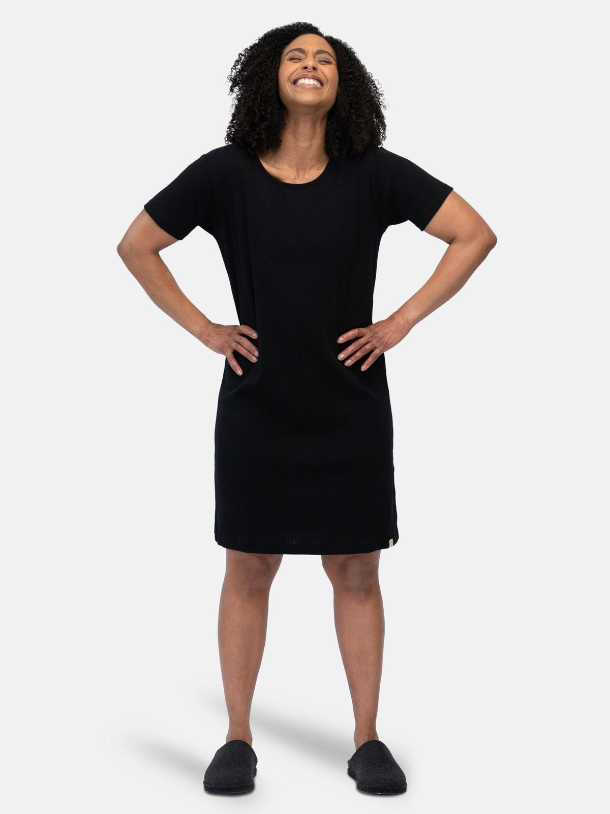 Lässiges Sleepshirt aus Derby - Rib - loud + proud - G600-blk-36