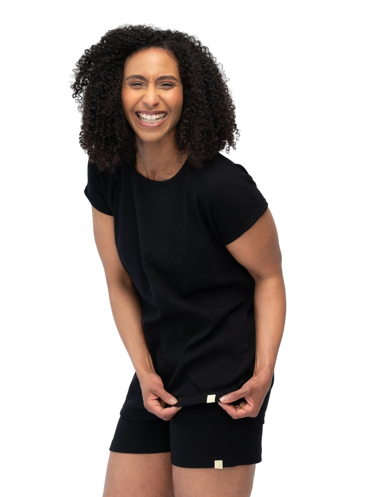 Lässiges T-Shirt aus Derby - Rib - loud + proud - G100-blk-36
