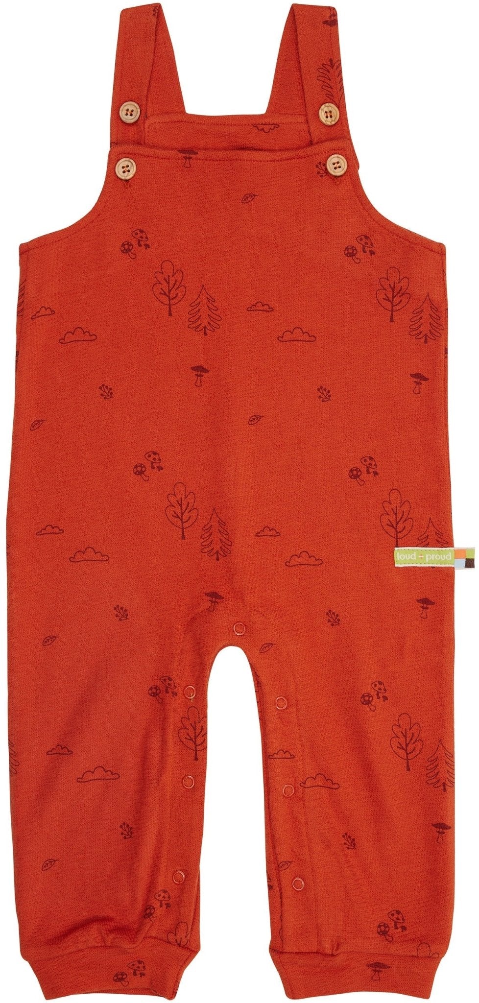 Latzhose Strukturstrick mit Druck - loud + proud - 5137 - ter - 62/68