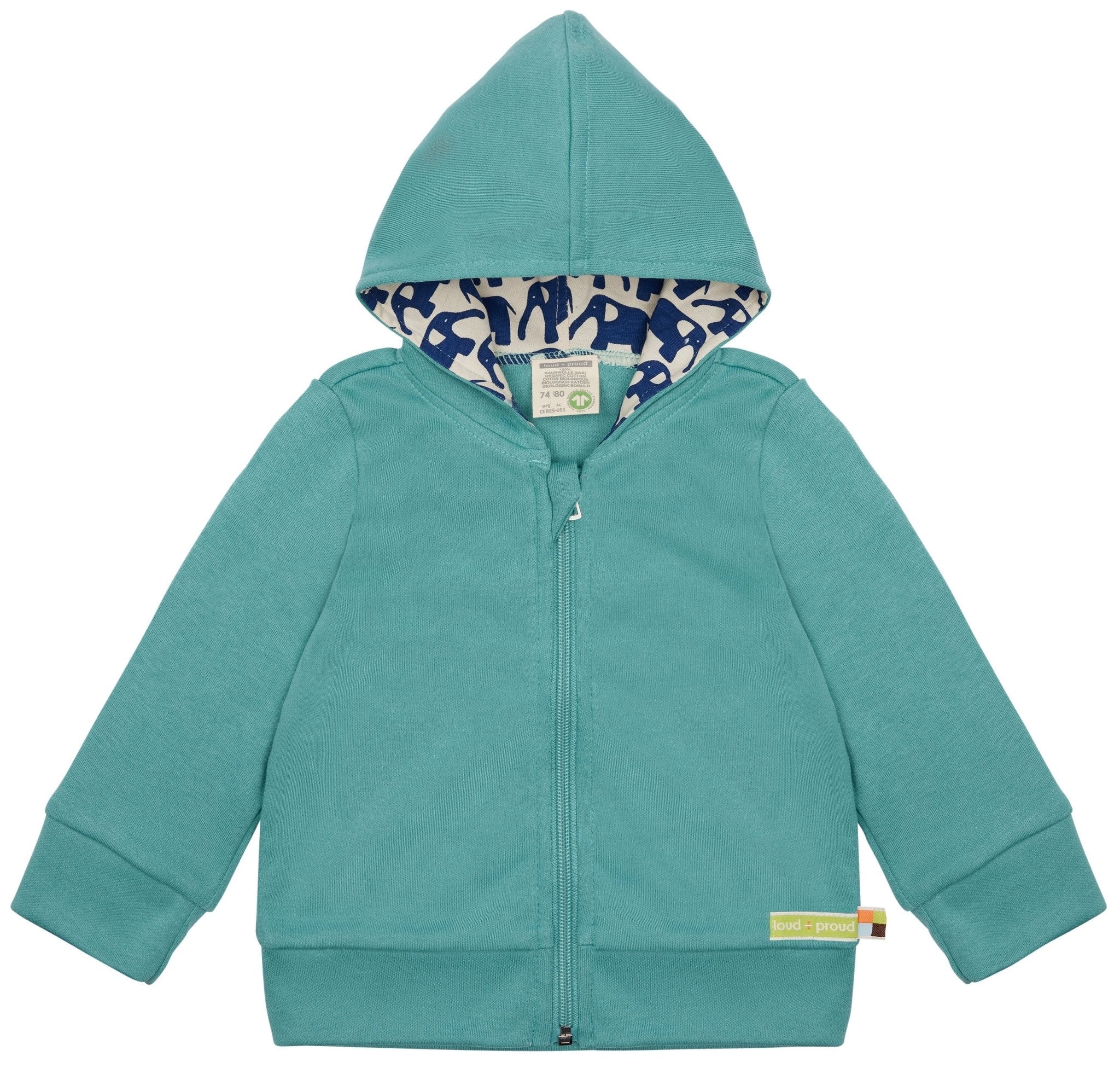 Leichte Kapuzenjacke aus Interlock - loud + proud - 3126 - ore - 62/68