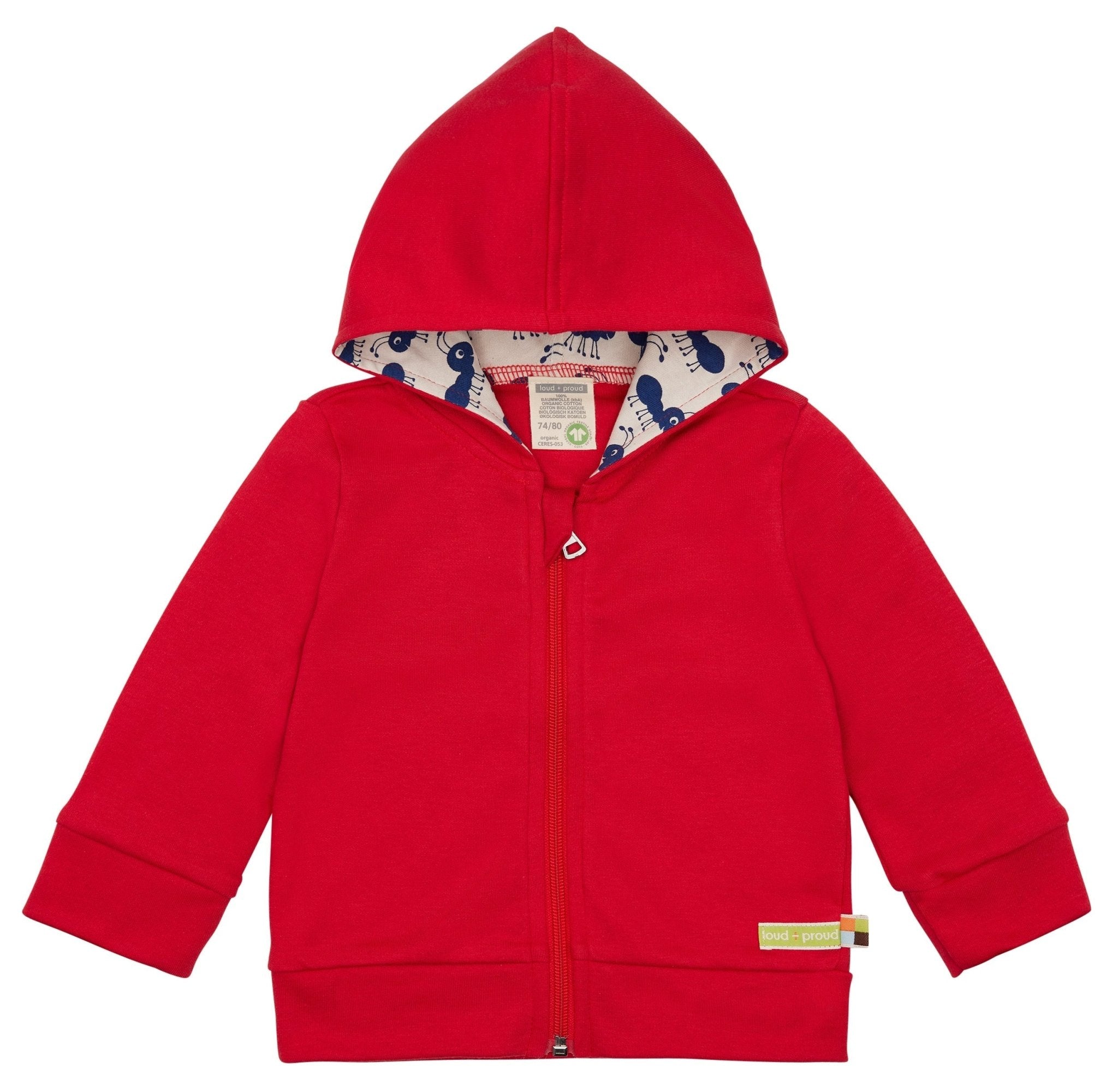 Leichte Kapuzenjacke aus Interlock - loud + proud - 3126 - to - 62/68