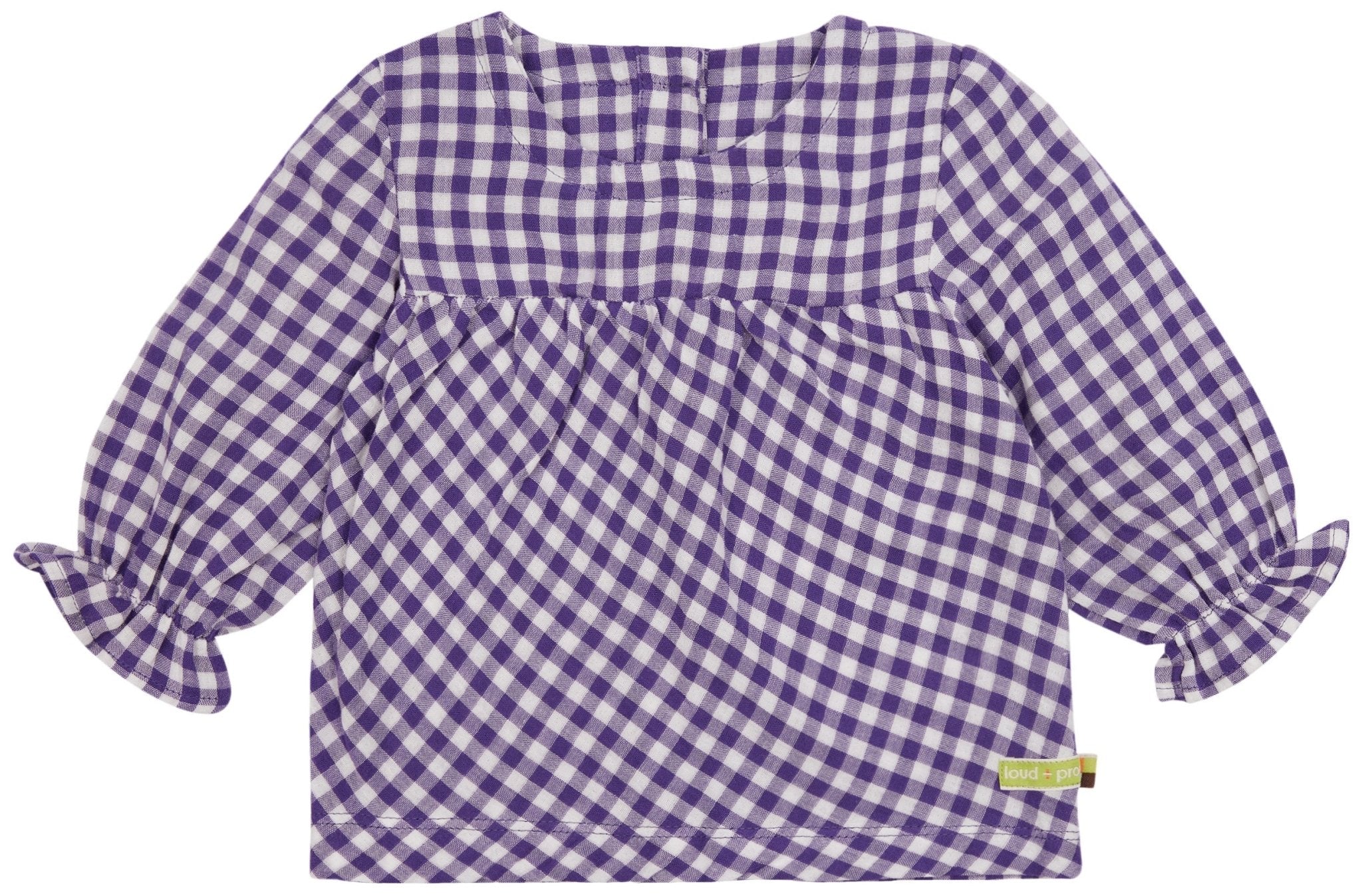 Musselin Bluse mit Karo - loud + proud - 1138 - vio - 62/68