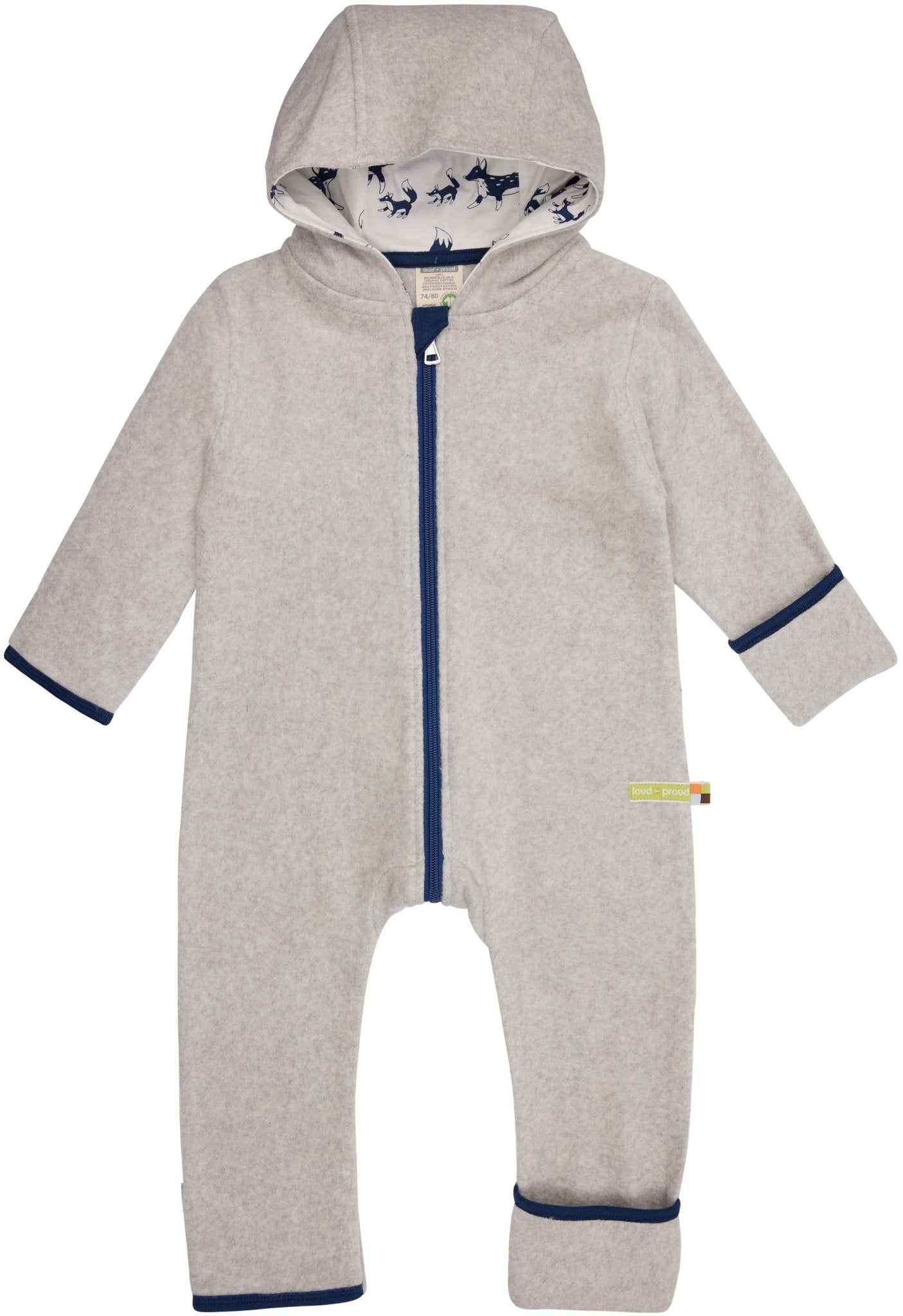 - Overall aus Baumwoll - Fleece - loud + proud - 5134-sil-50/56