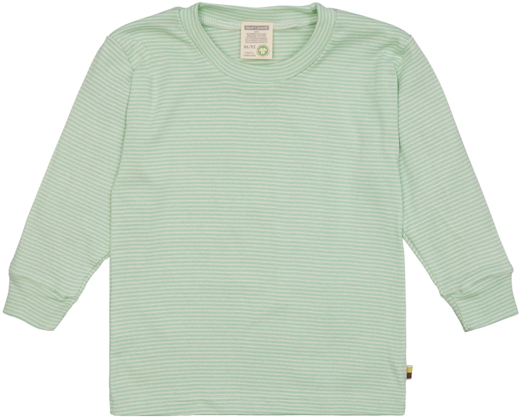 Schlafanzug Streifen aus Feinripp - loud + proud - 2104 - pi - 86/92