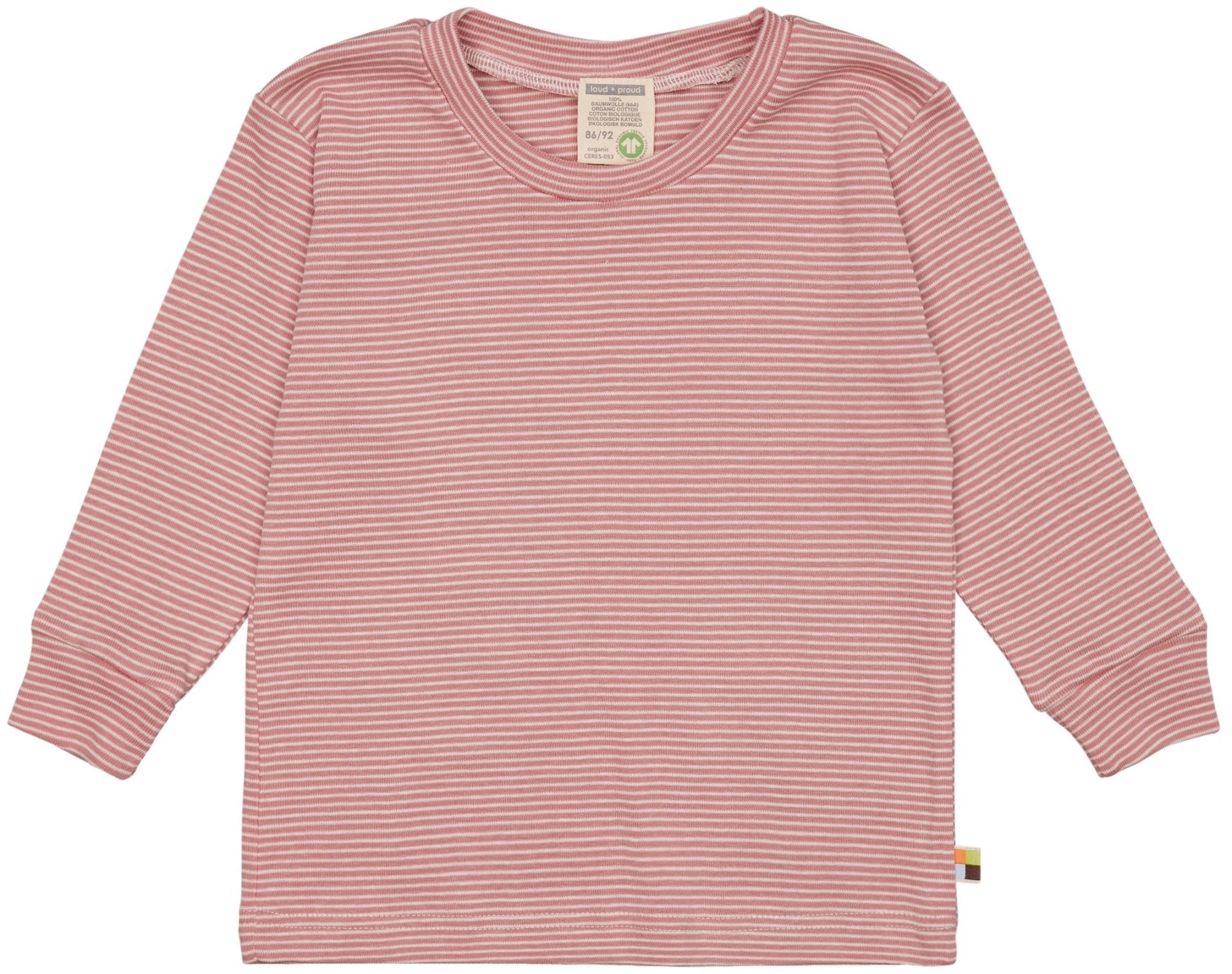 Schlafanzug Streifen aus Feinripp - loud + proud - 2104 - blo - 86/92