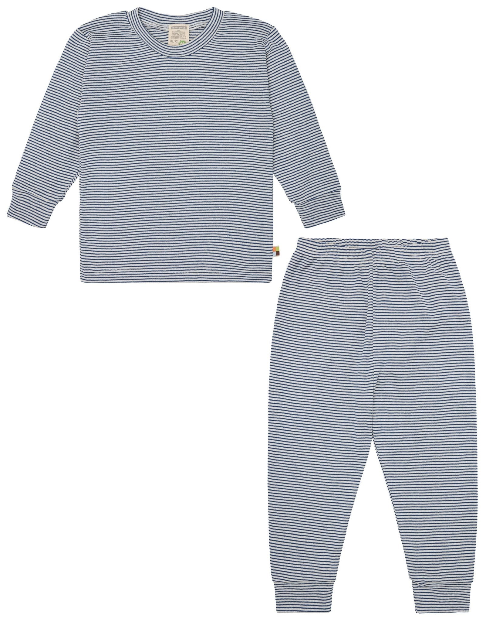 Schlafanzug Streifen aus Feinripp - loud + proud - 2104 - ul - 86/92