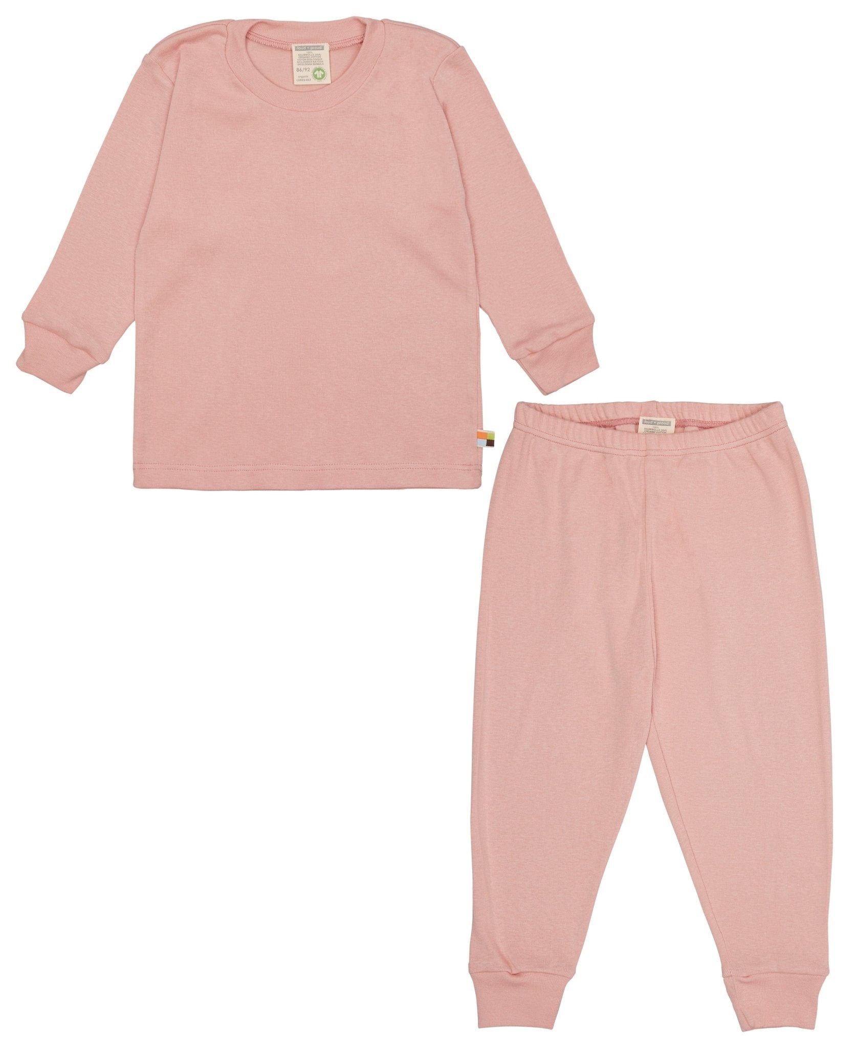 Schlafanzug Uni aus Feinripp - loud + proud - 2103 - pow - 86/92