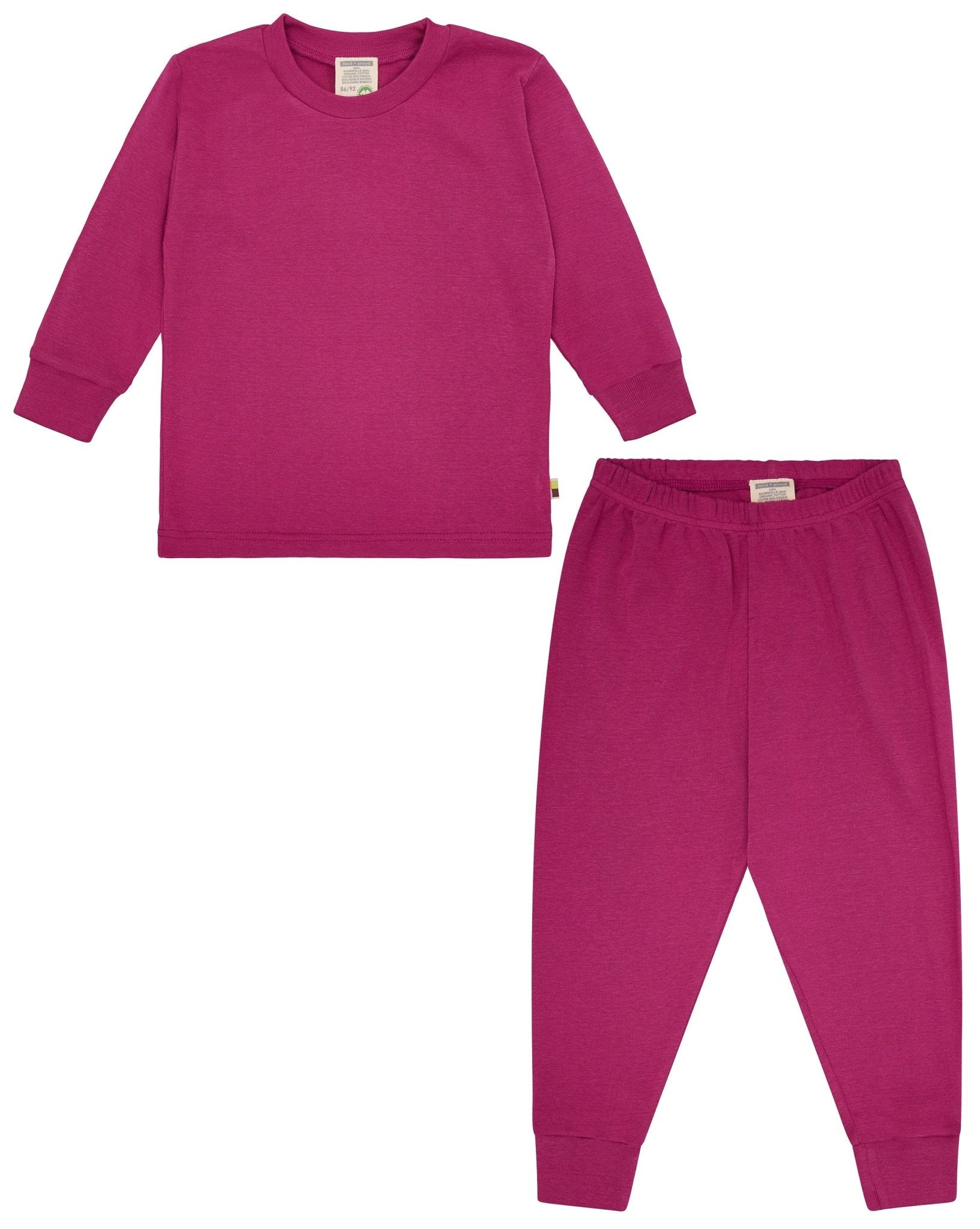 Schlafanzug Uni aus Feinripp - loud + proud - 2103 - aza - 86/92