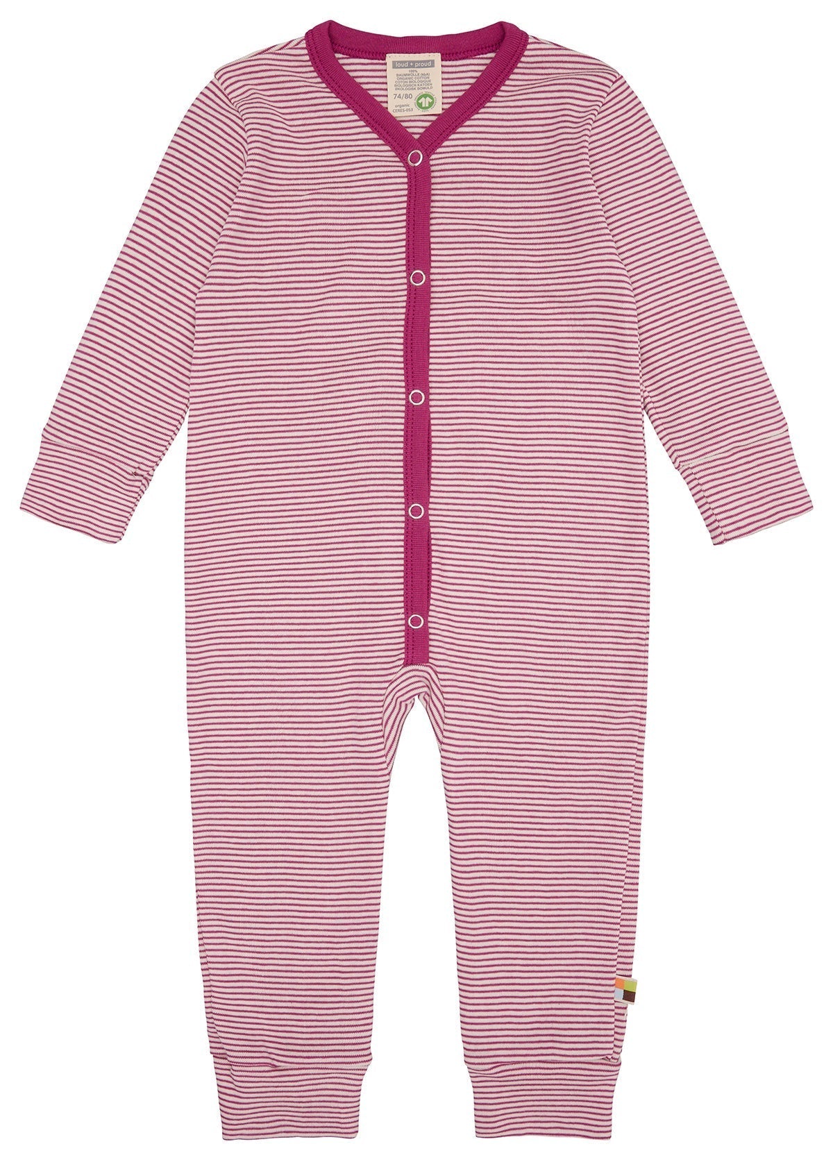 Schlafoverall Streifen aus Feinripp - loud + proud - 2106 - aza - 50/56